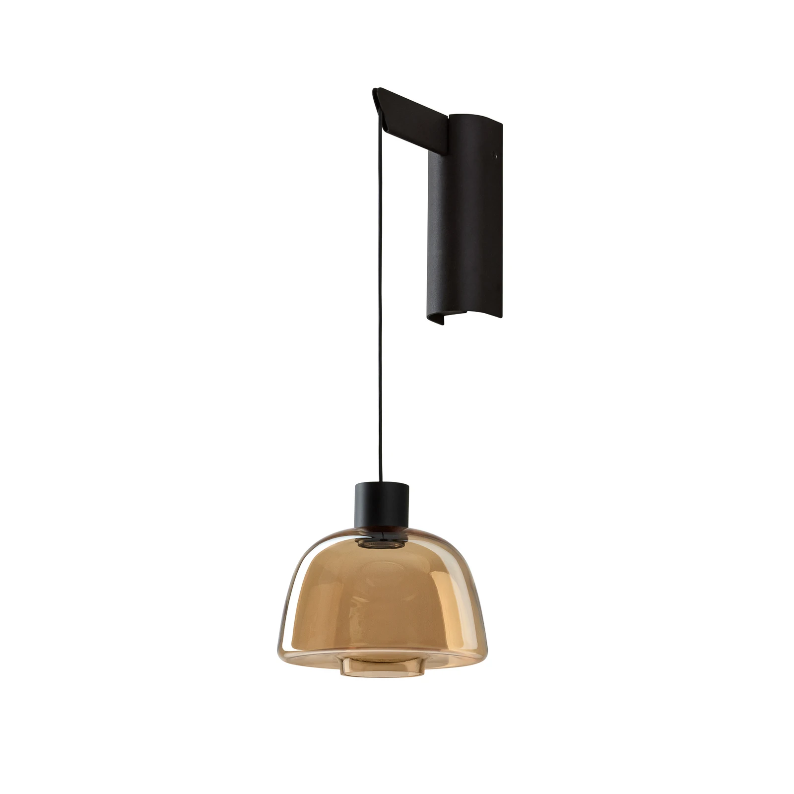 Applique a LED Bover Drep A/01, ambra, vetro, 2.700 K