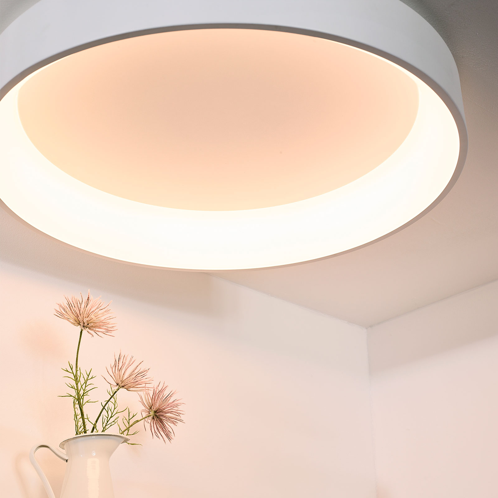 LED plafondlamp Talowe, wit, Ø 80 cm