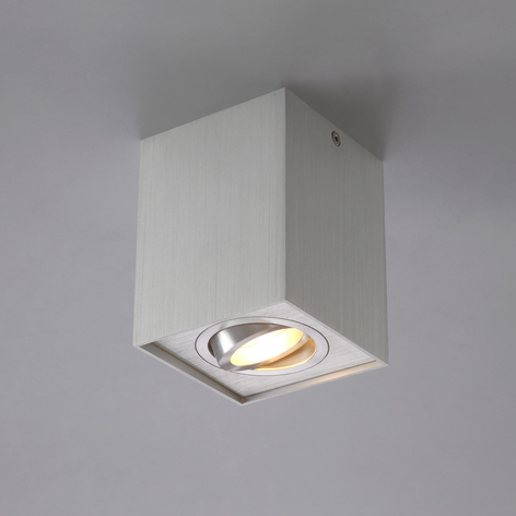 Aluminiowy spot sufitowy Mikail, prostokątny