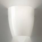 Vegglampe Dafne av glass glossy hvit
