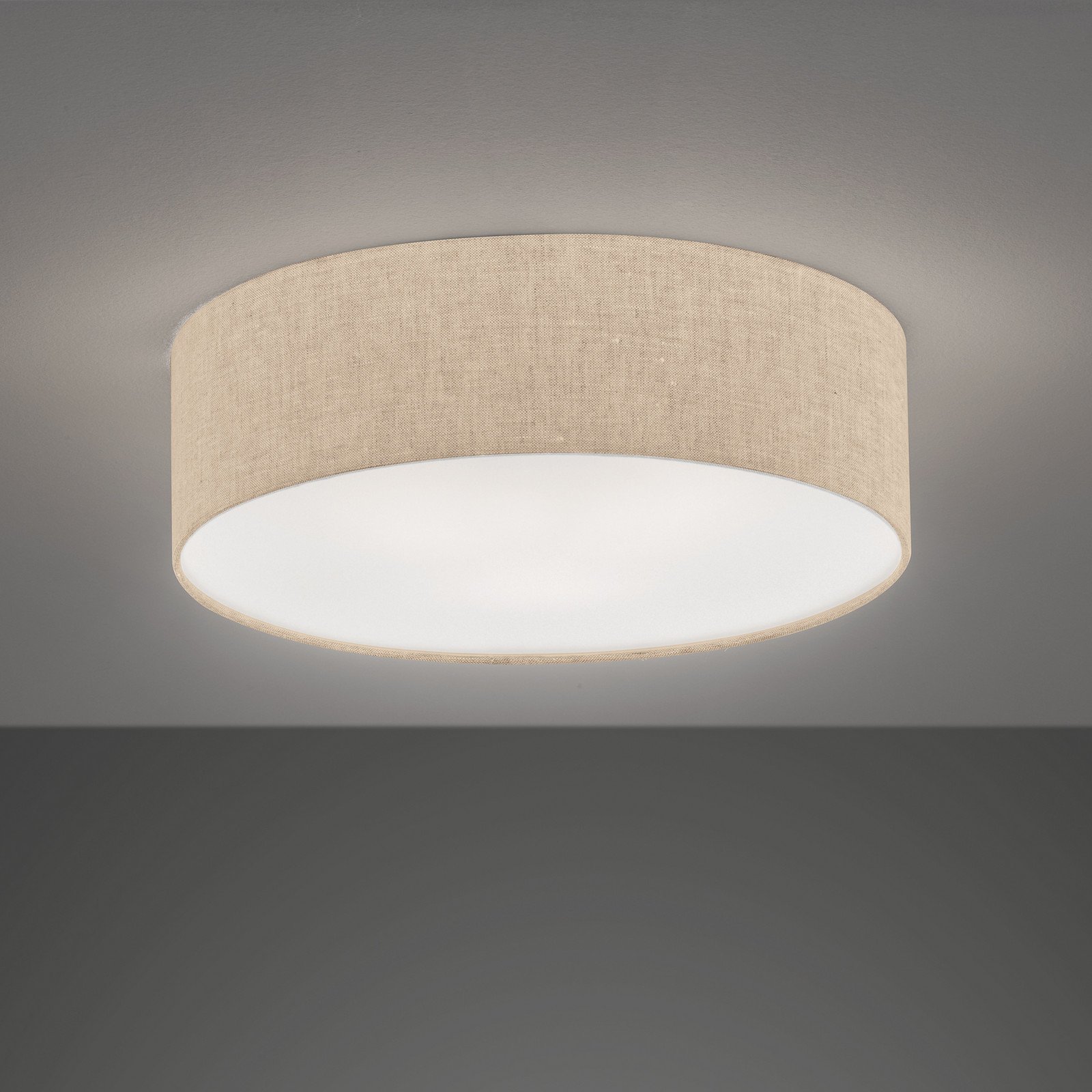 FISCHER & HONSEL Plafonieră textilă Thor nisip Ø 40 cm - Camera de zi / sufragerie - modern - nisipiu alb - Țesătură / Textil
