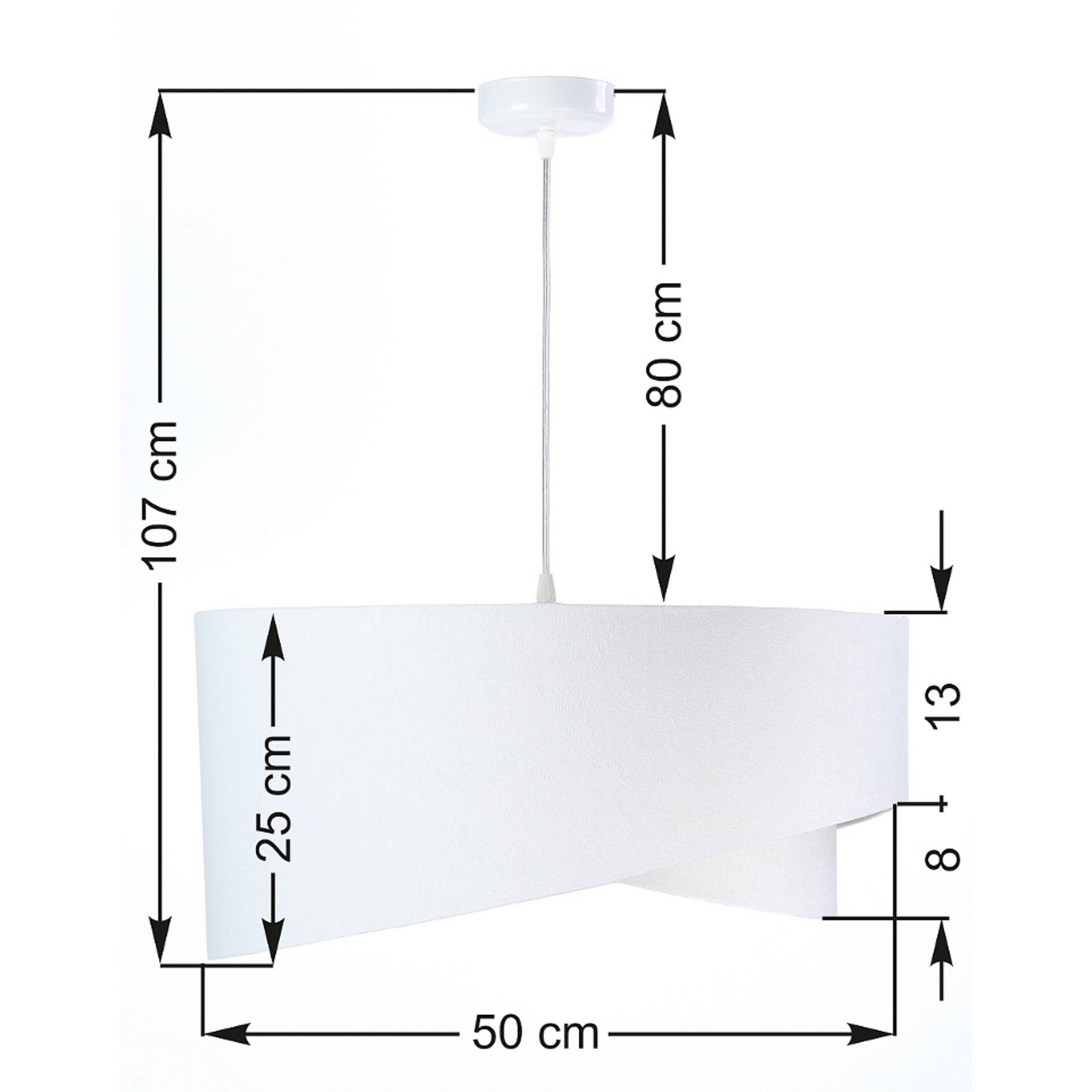 Lampa wisząca Vivien, dwukolorowa, biała/turkusowa