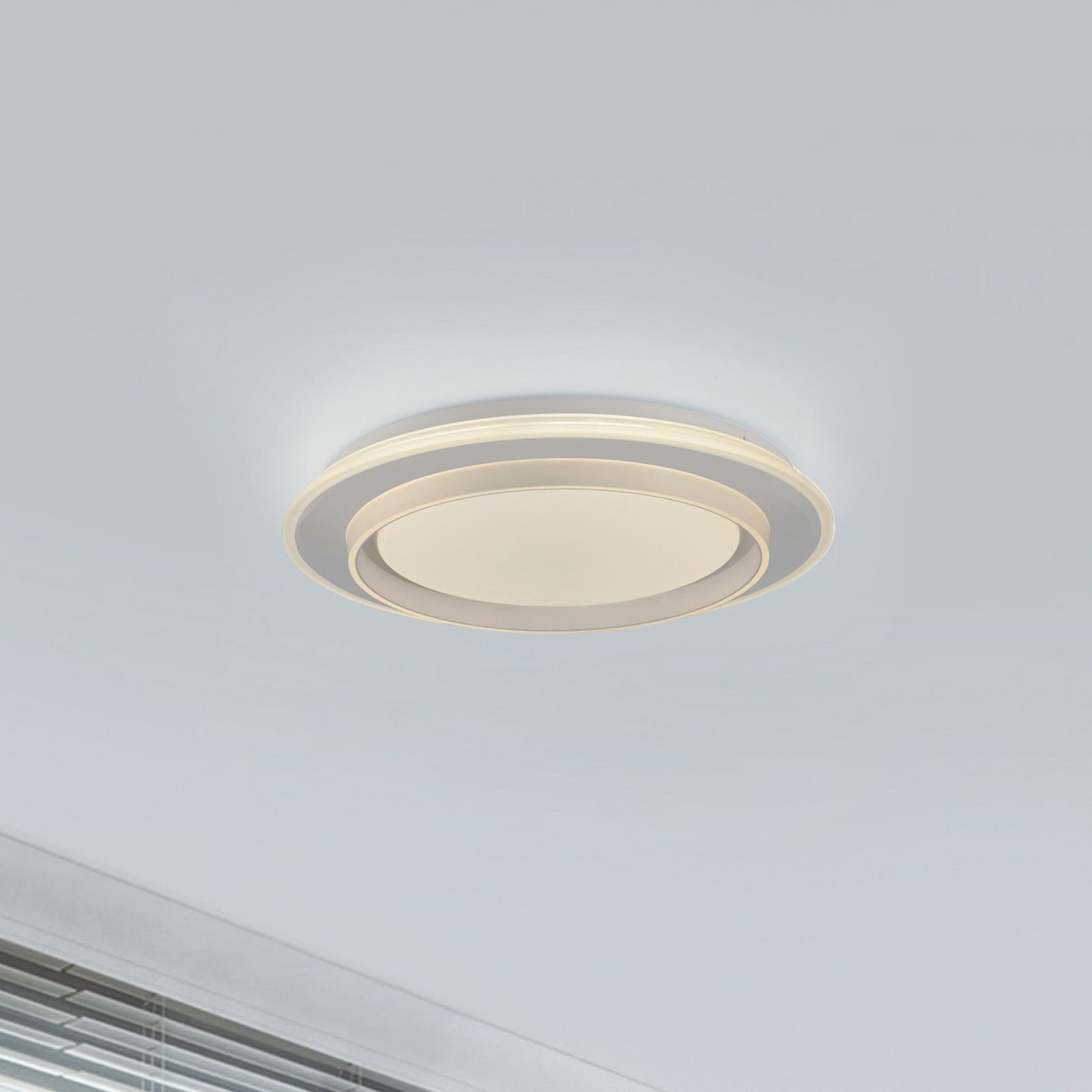 JUST LIGHT. LED plafondlamp Lago Ø 40 cm wit Afstandsbediening