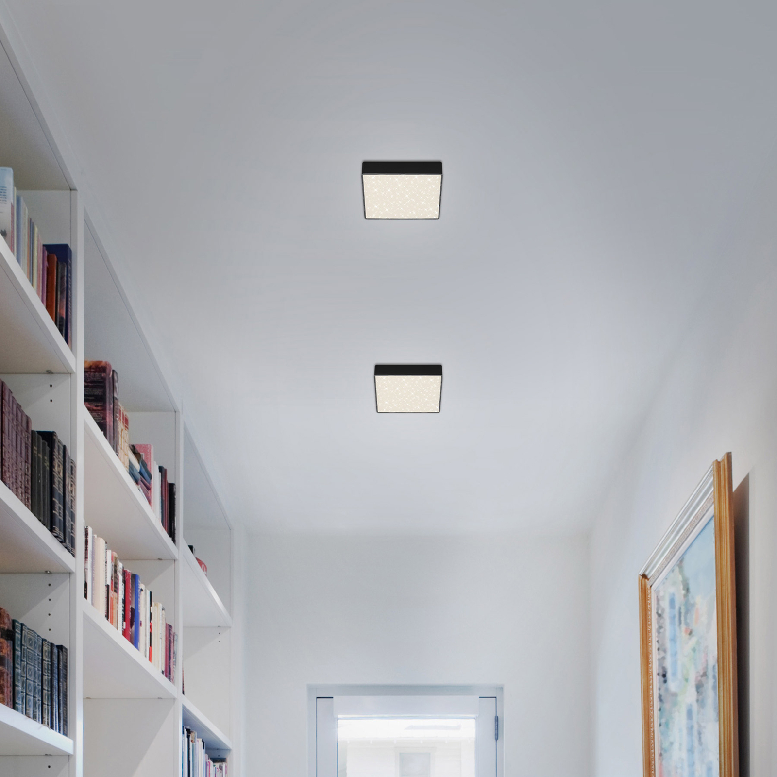 Φωτιστικό οροφής LED Flame Star, 15,7 x 15,7 cm μαύρο