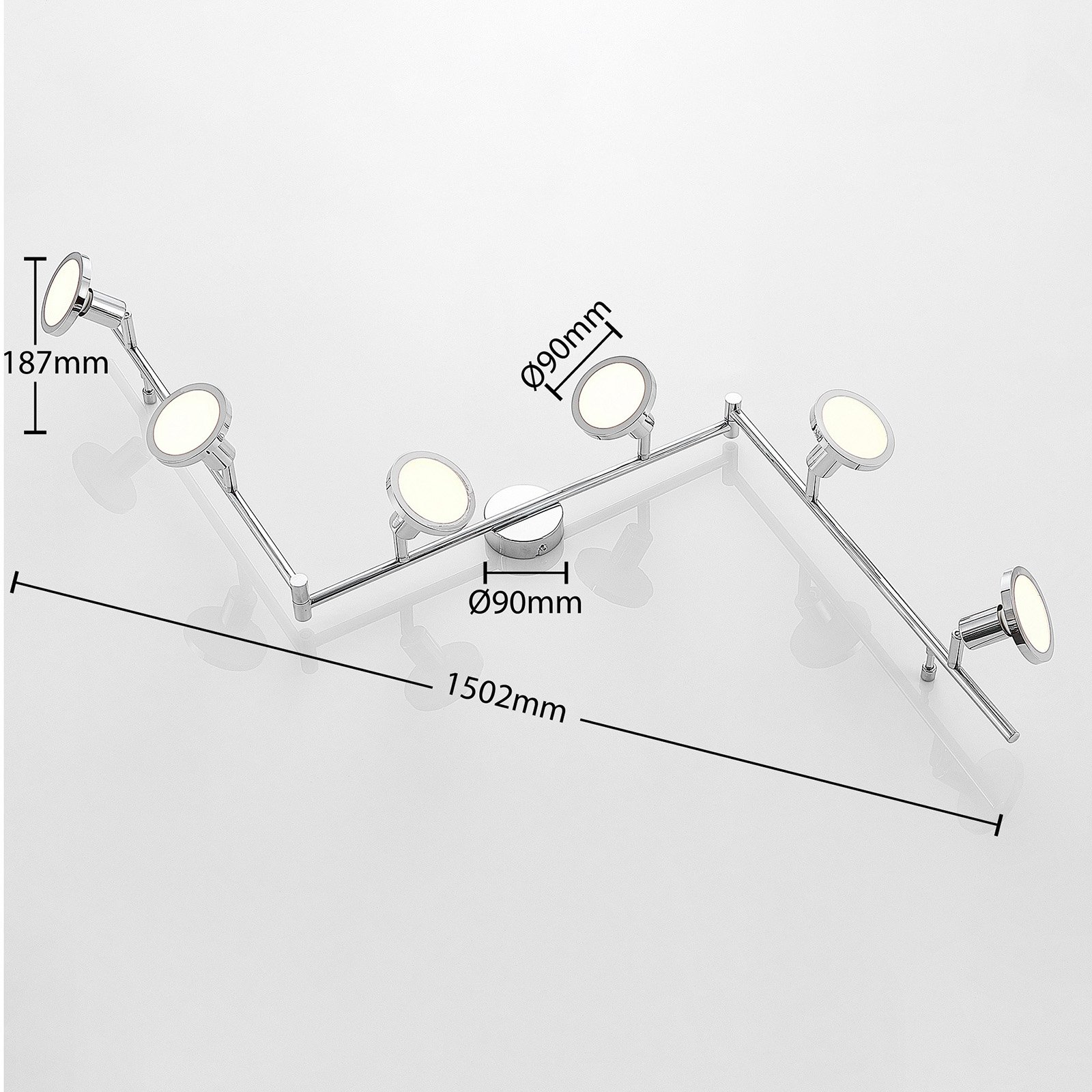 Lindby Ayden spot pour plafond LED, à 6 lampes
