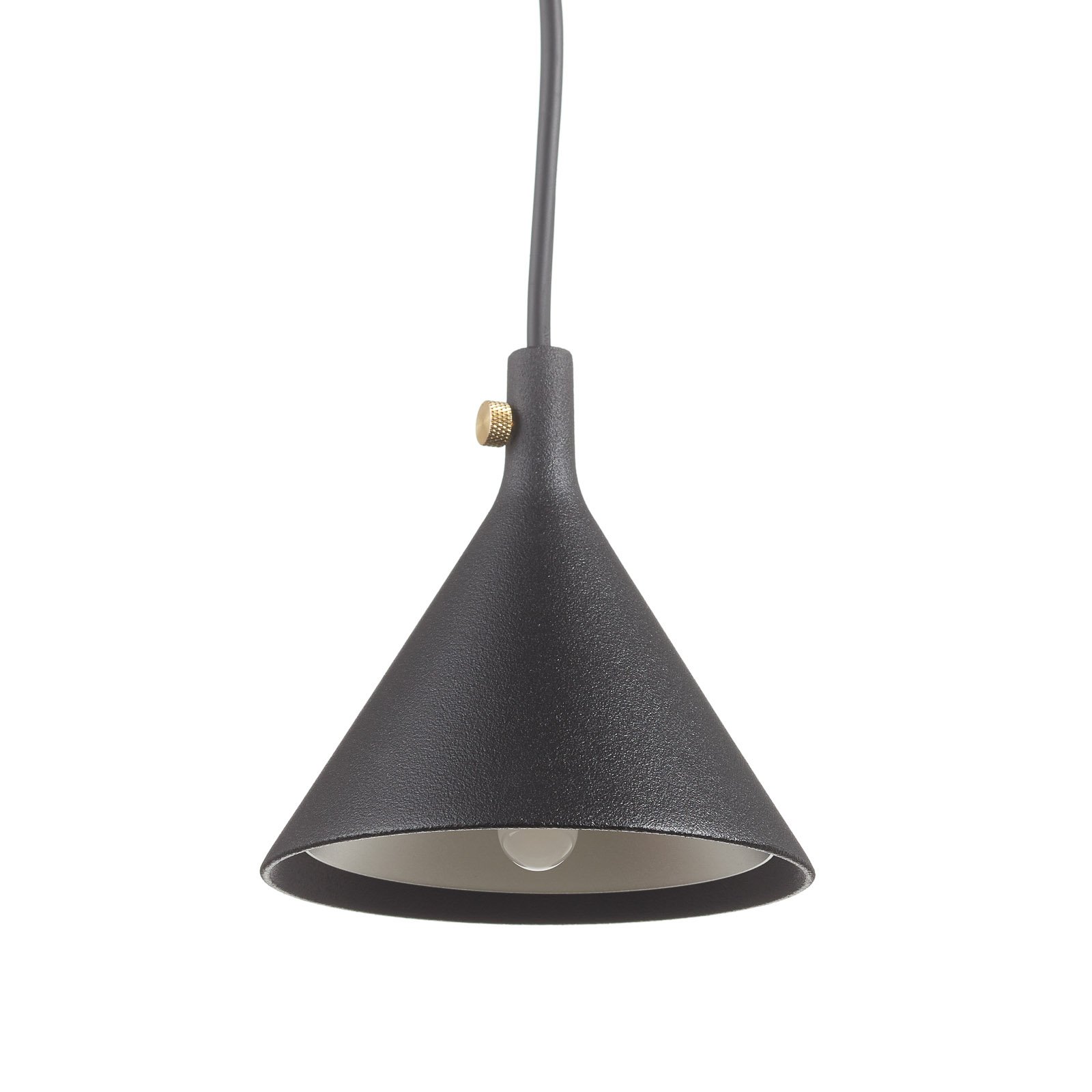 Audo Cast LED pendant light in black, shape 1