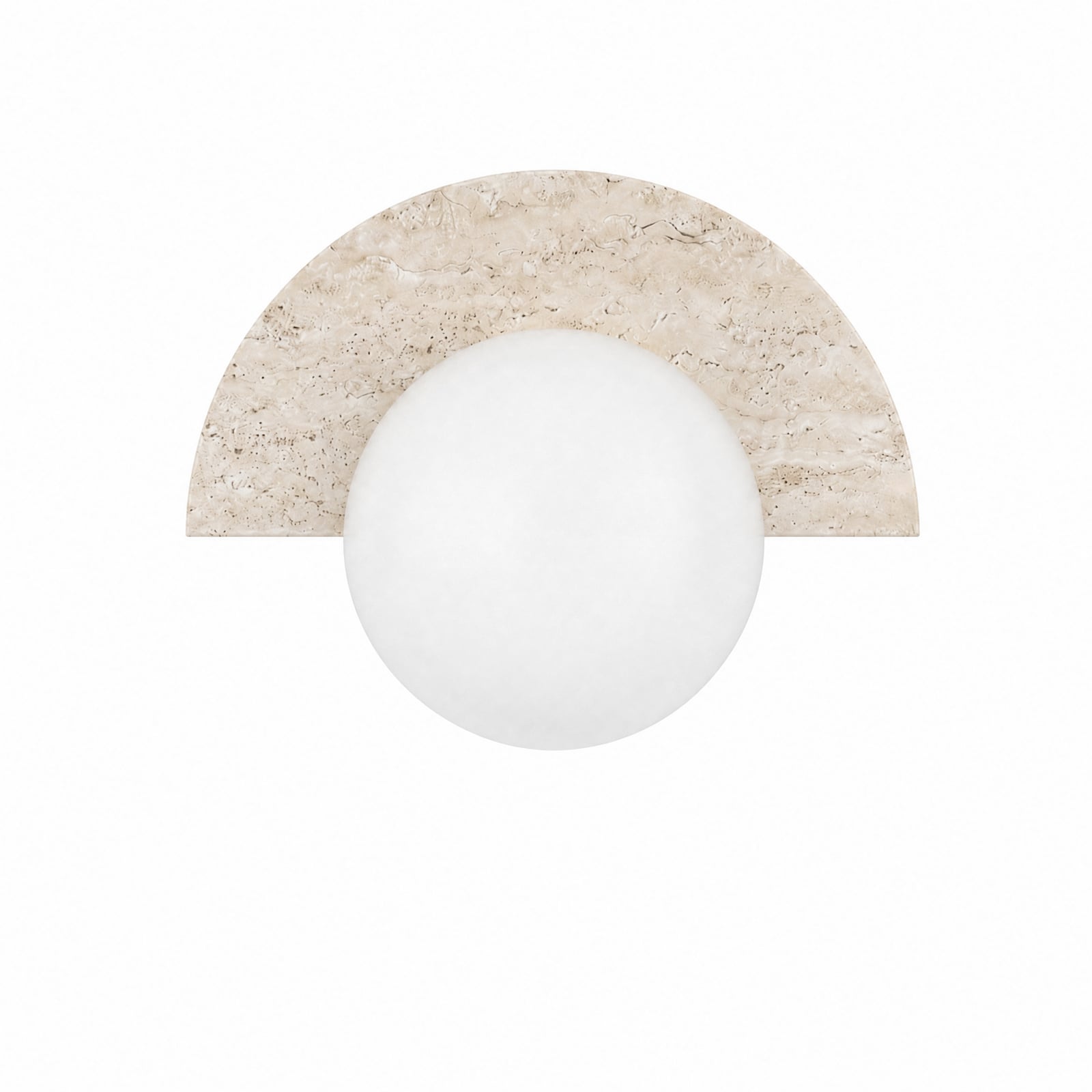 Lucande Larissa LED wall light, 28 cm, beige, travertine glass