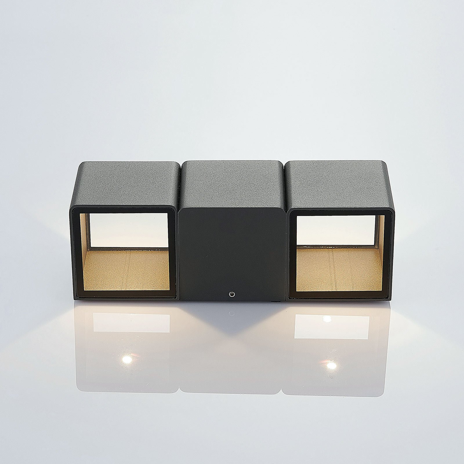 Niclas Square LED Outdoor Wall Lamp Dark Grey - Lindby