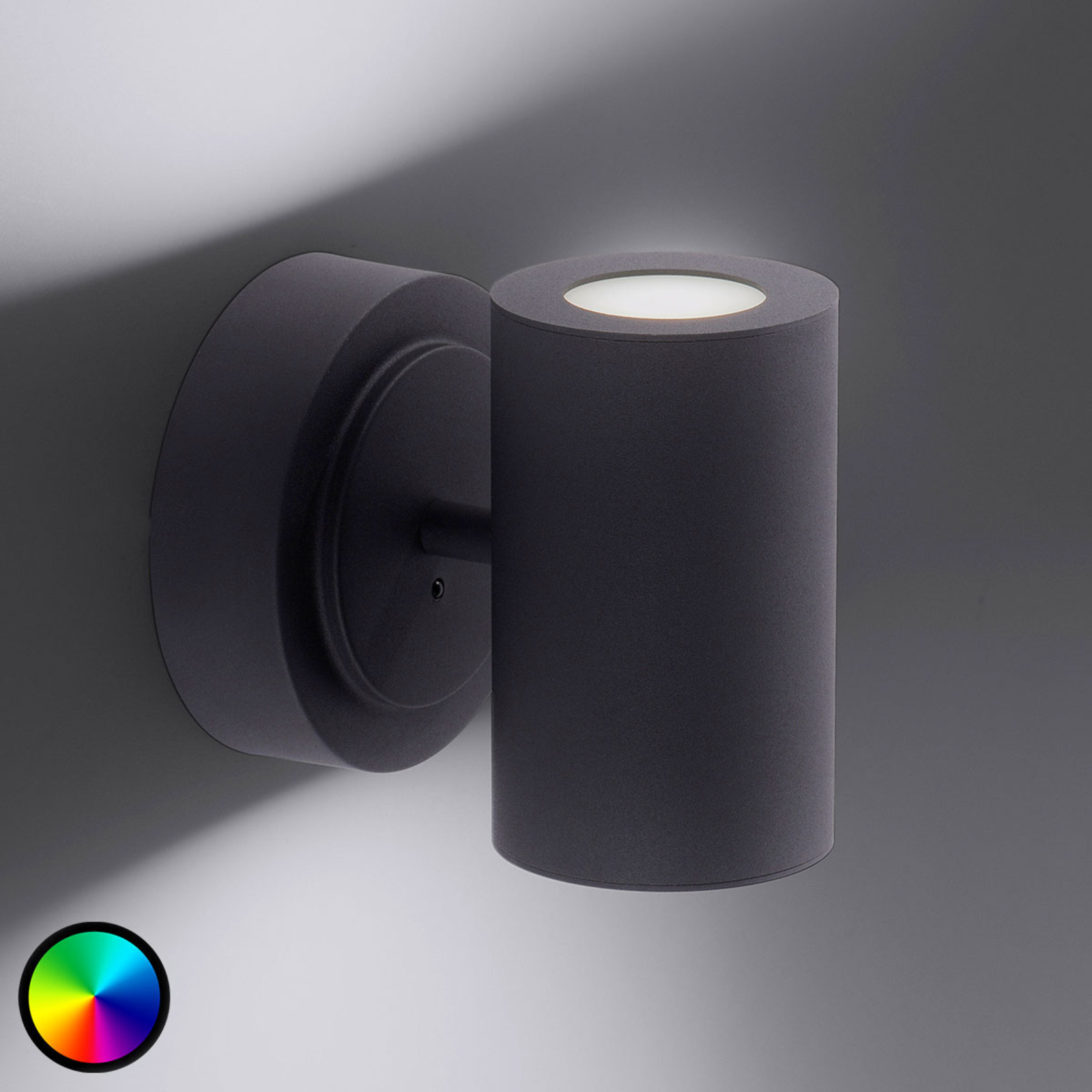 Trio Lighting WiZ Sancho LED wall light, matt black, for Living / Dining Room, metal, 3 W, energy efficiency: A+, W: 12 cm, H: 13 cm