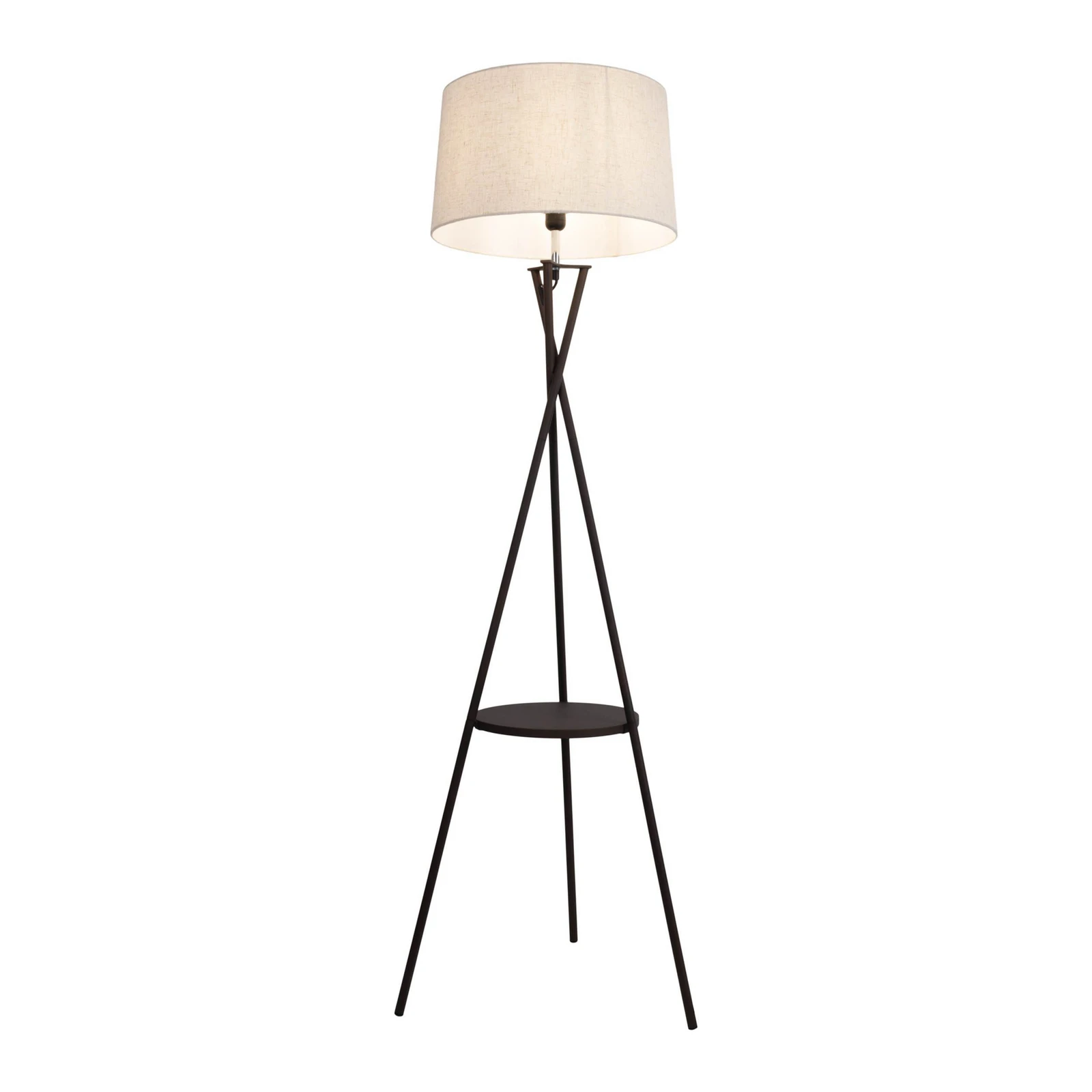 Tora podna lampa, crno/bijela, tekstil, visina tronožac 158 cm