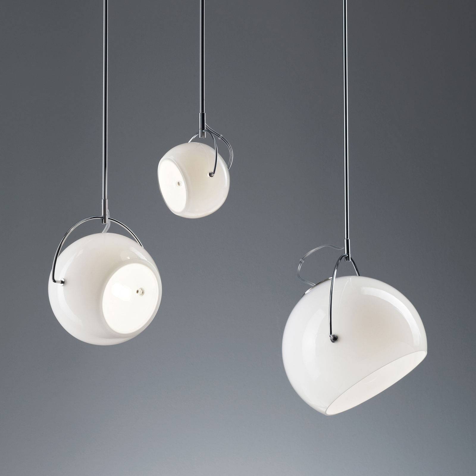 Fabbian Beluga White szklana lampa wisząca, Ø 14cm