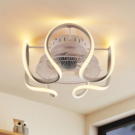 Starluna Lykkela LED-takfläkt, CCT, silver