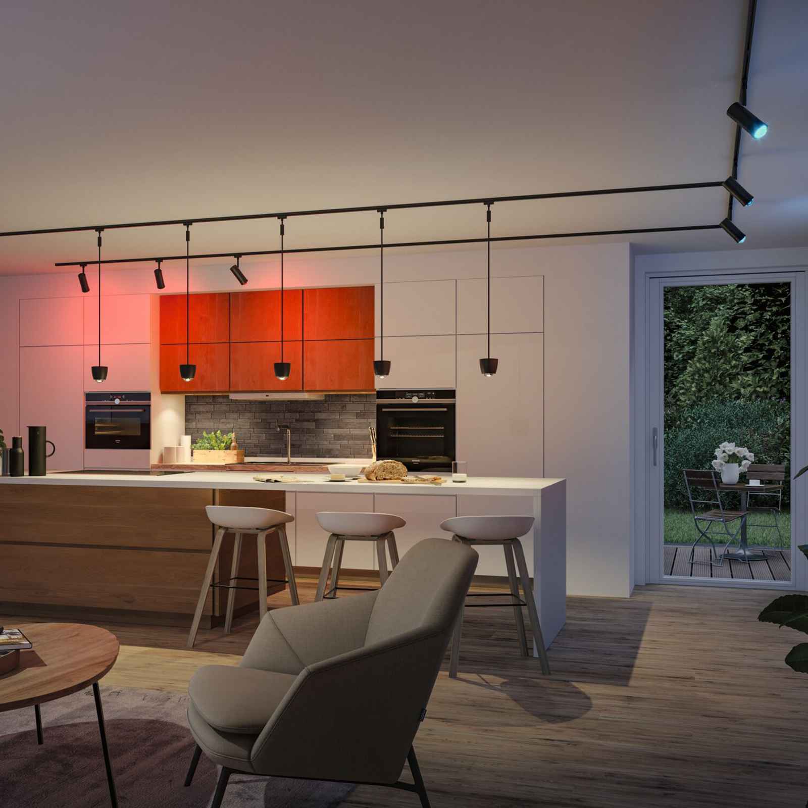 Paulmann URail Smart LED - Luminária suspensa em trilho Tyros preta CCTRGB