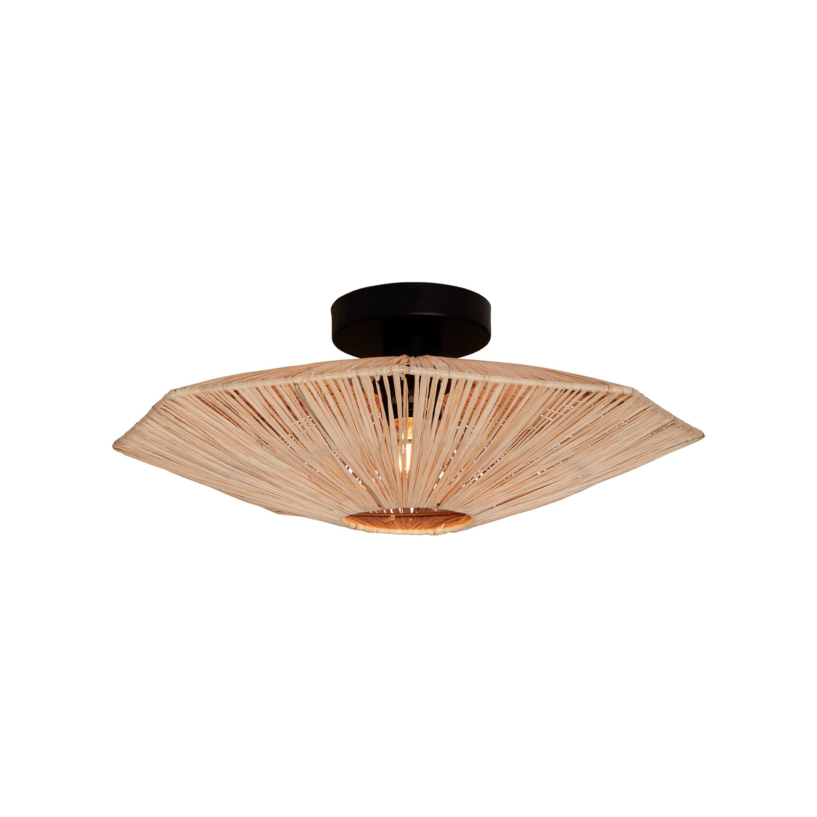 GOOD & MOJO Panama ceiling light, natural, Ø 45 cm, raffia