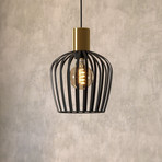 Lampă suspendată Empoli, negru/color bronz