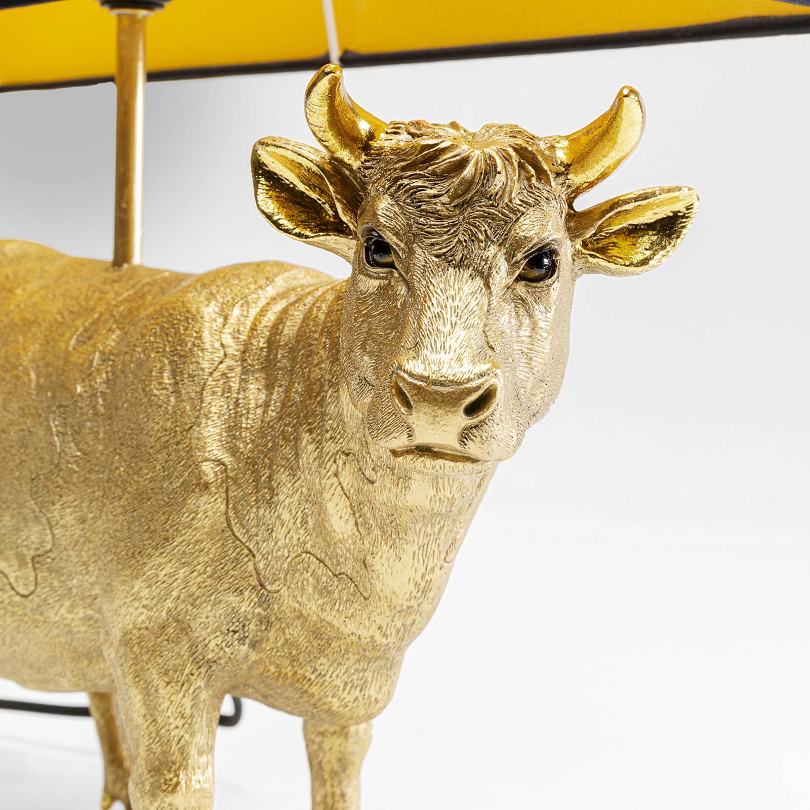 Image of KARE Cow Gold lampada da tavolo paralume di lino