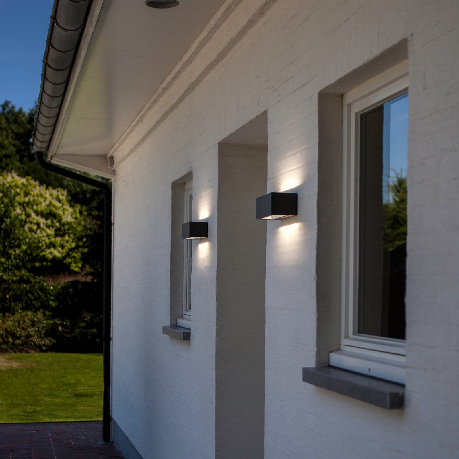 LED-Außenwandlampe Gemini, 22cm, 4.000K, anthrazit