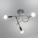 Plafonnier Oxford, chrome, à 3 lampes, Ø 44 cm, métal