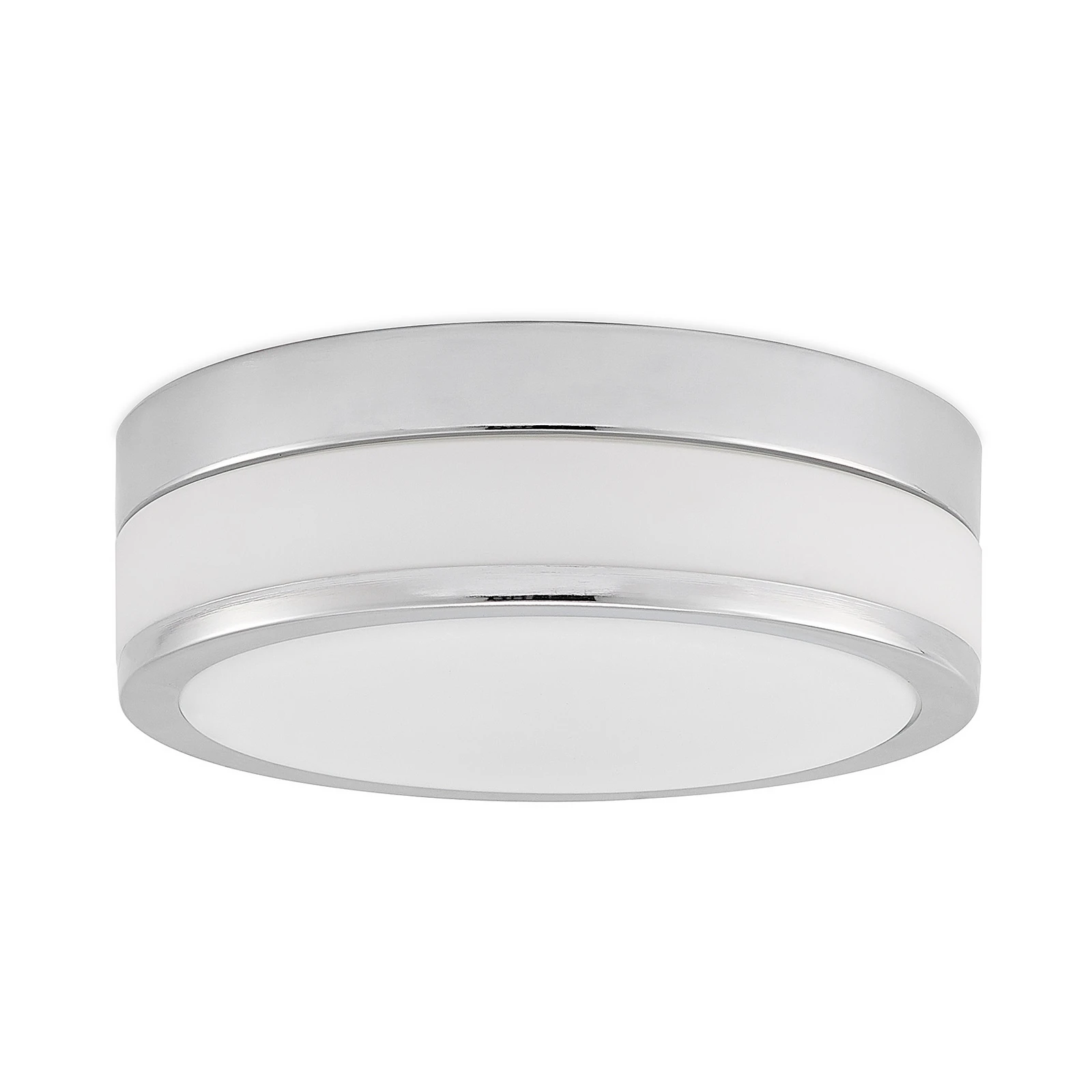 Lindby Flavi mennyezeti lámpa, Ø 28 cm, króm, üveg, IP44, E27