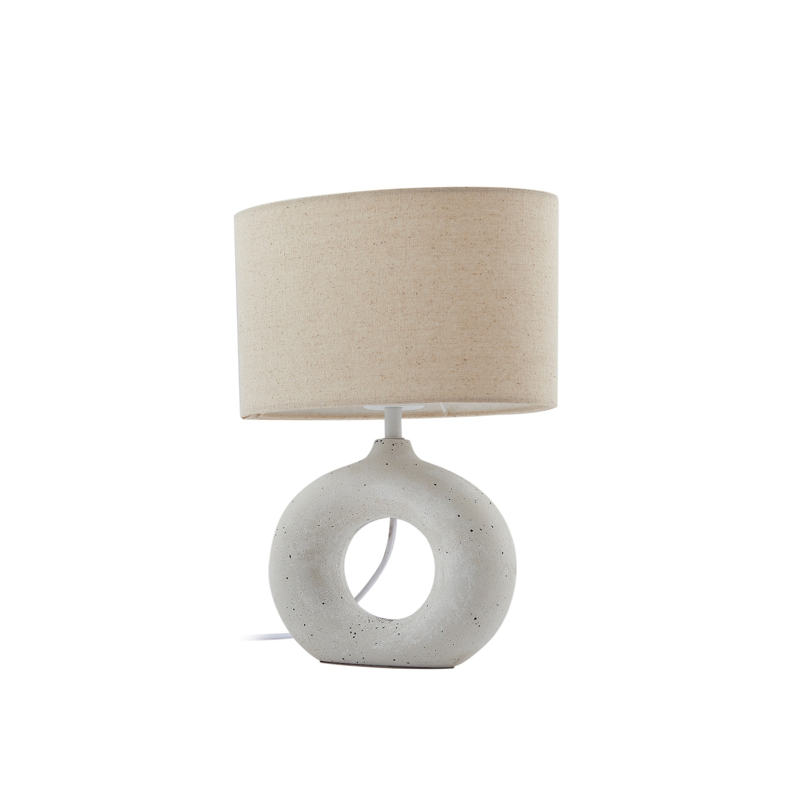 Lindby table lamp Kody, beige, textile, ceramic, 37 cm