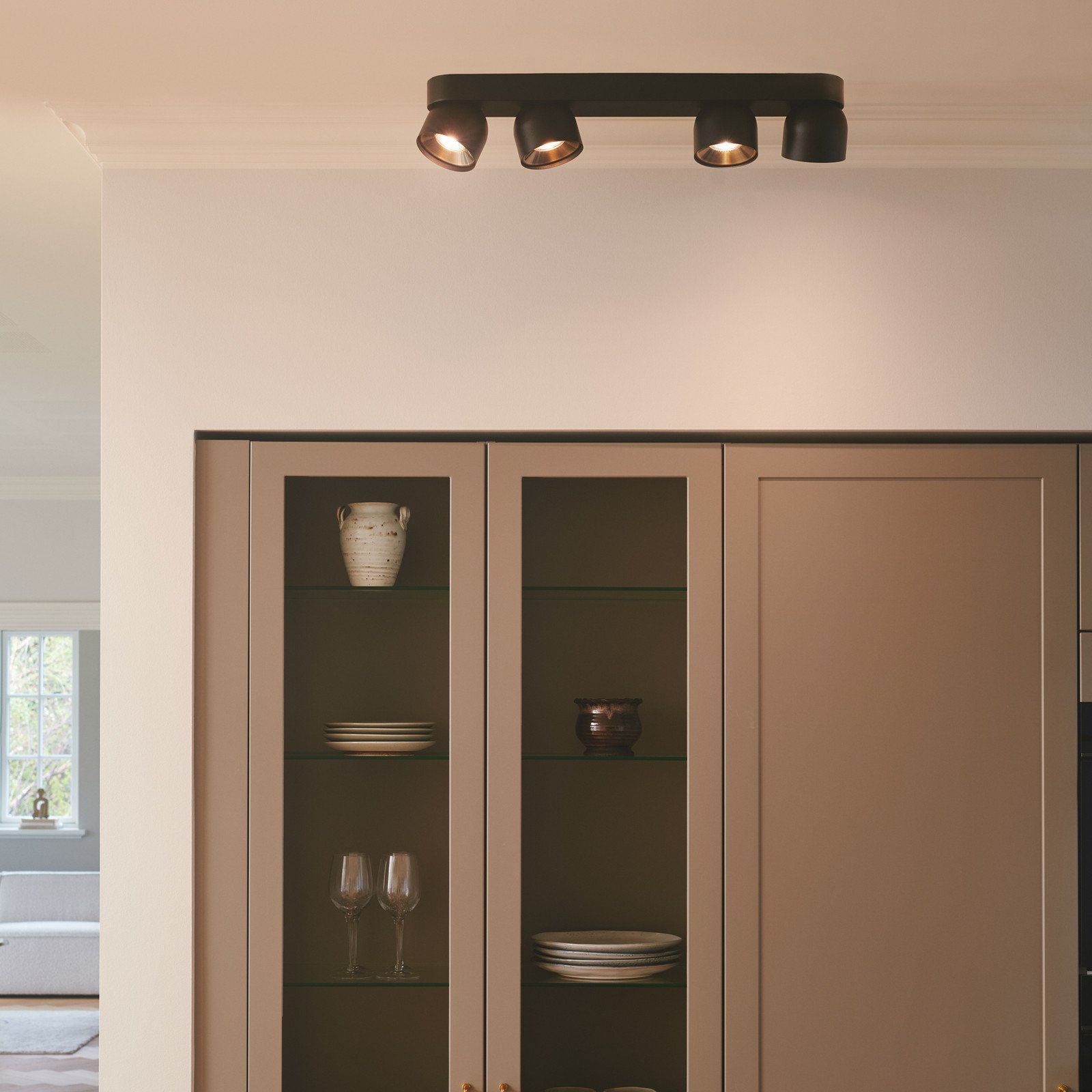 Nordlux Downlight Pitcher GU10 cu patru flăcări metal negru - Camera de zi / sufragerie - modern