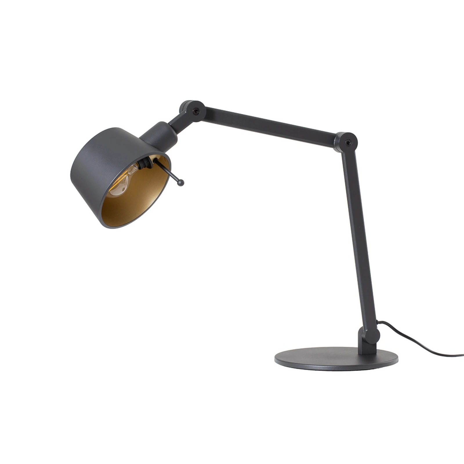 Lucande pöytävalaisin Silka, 93 cm, musta, säädettävä, E27