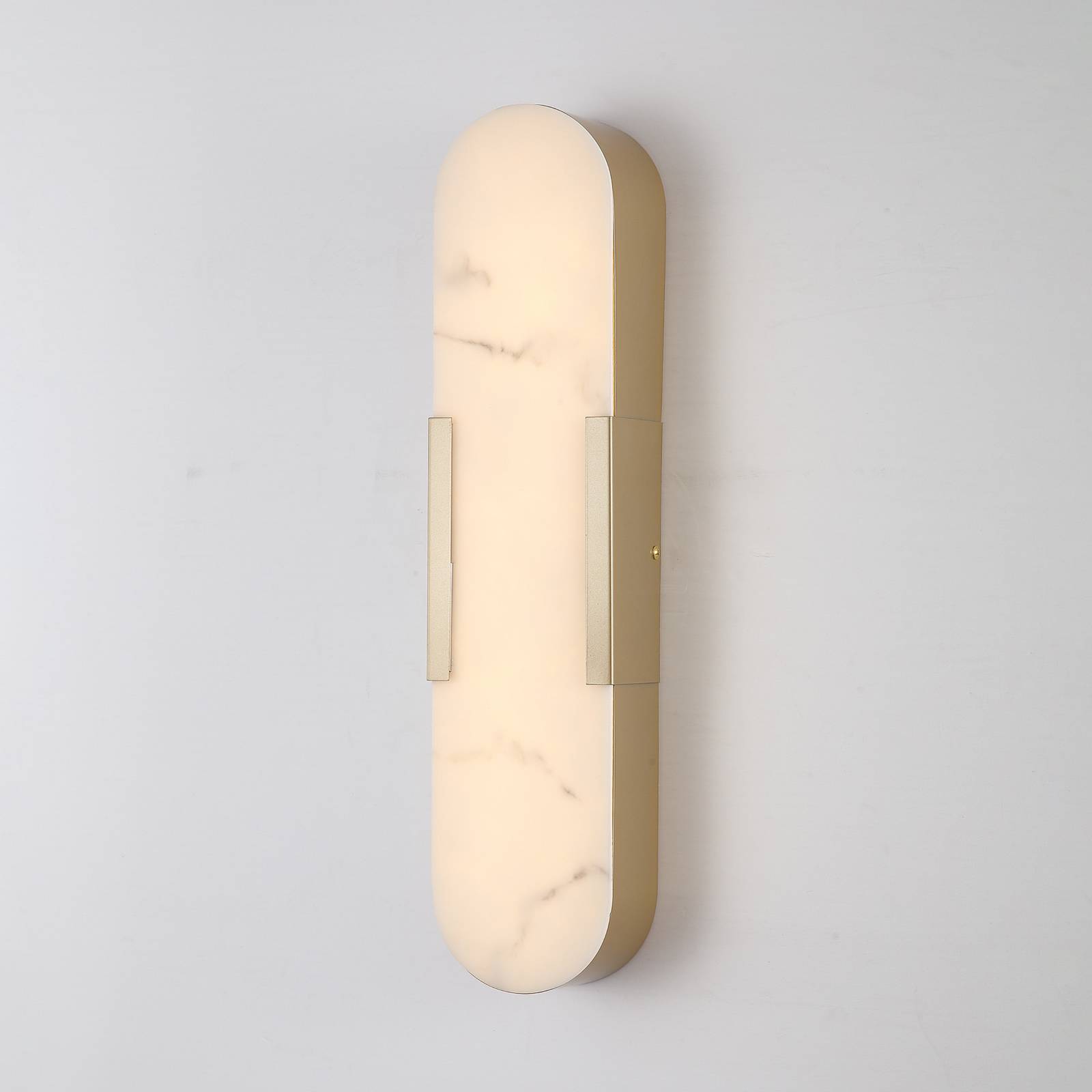 LED-Bad-Wandlampe Opaline Höhe 50 cm goldfarben Metall/Resin günstig online kaufen