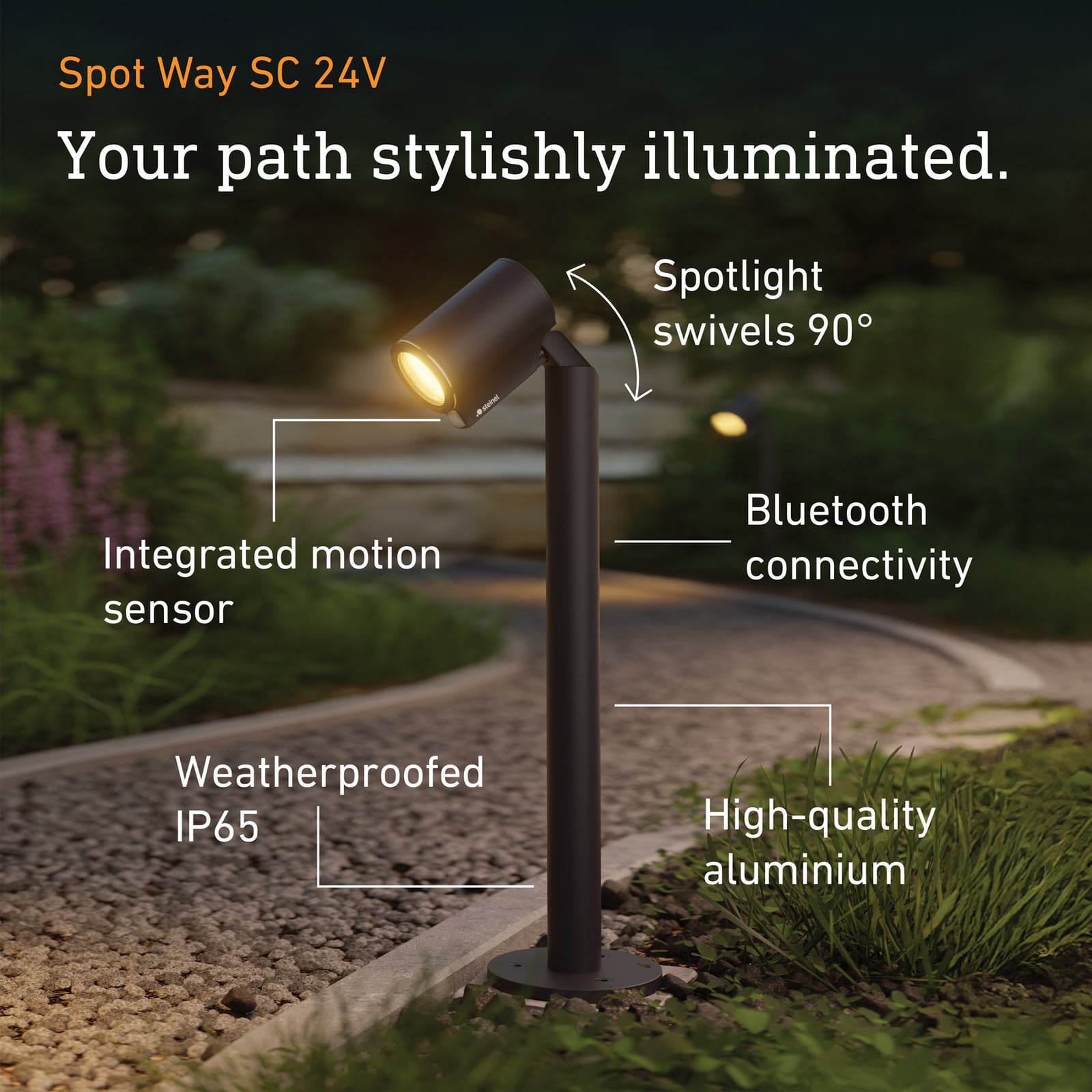 STEINEL LED лампа за цокъл Way SC Sensor, антрацит, IP65, RGBWW STEINEL LED лампа за цокъл Way SC Sensor, антрацит, IP65, RGBWW