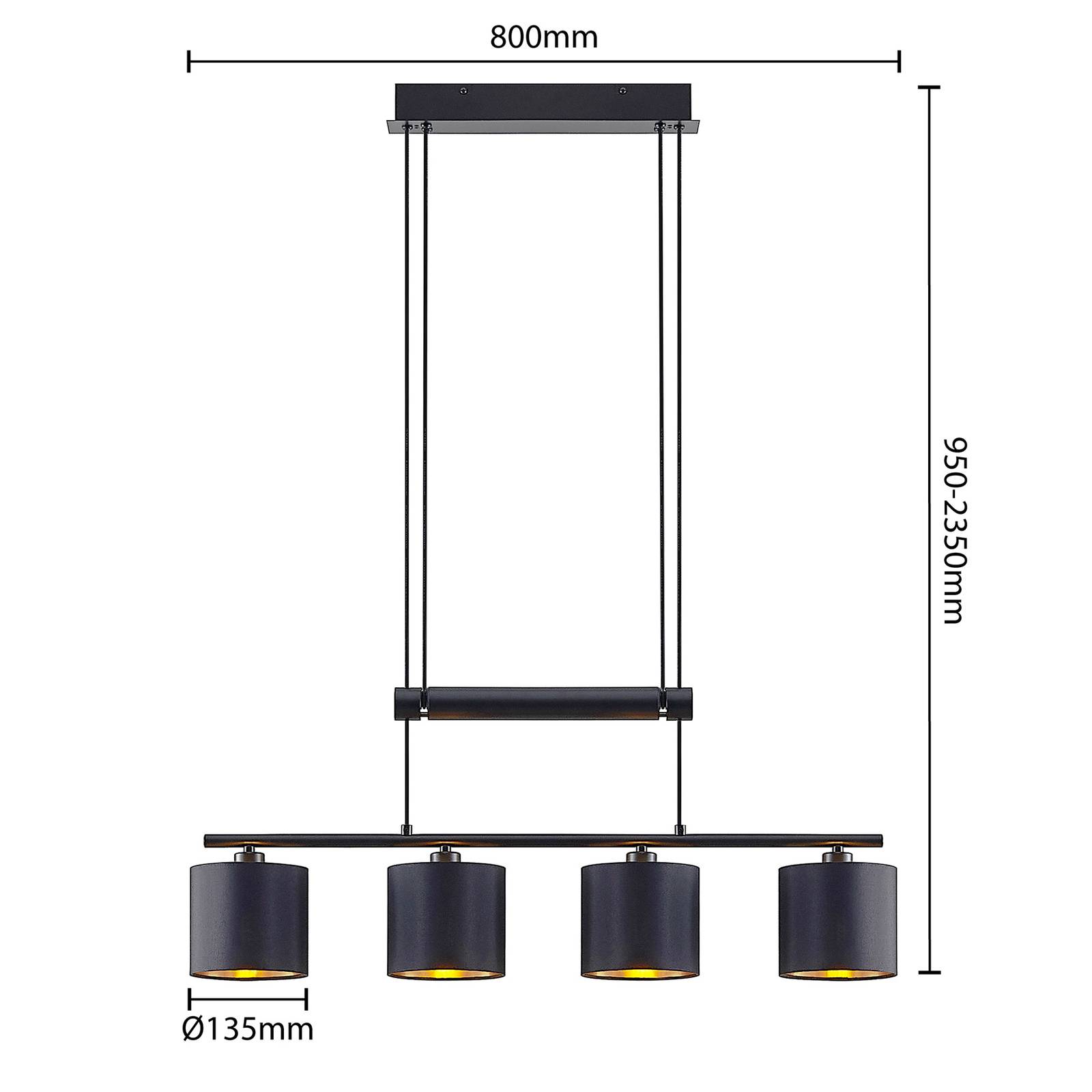 Lampa wisząca Lindby Tembali z regulacją wysokości