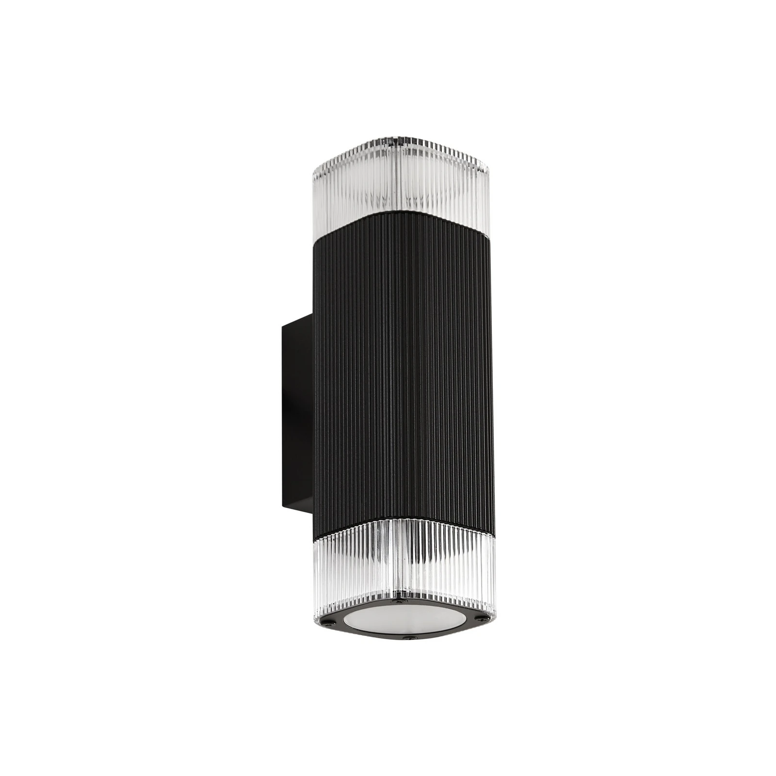 Lindby utendørs vegglampe Halvar, svart, 24 cm, 2 x GU10, IP65
