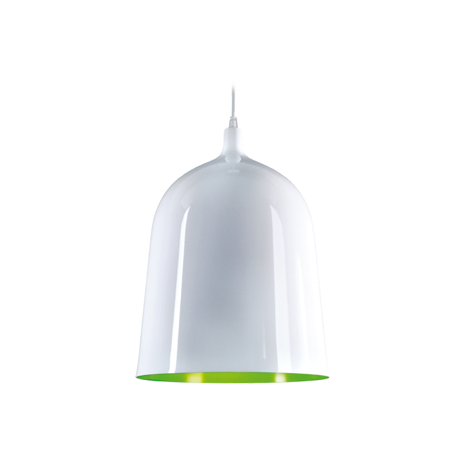 Aluminor Bottle pendant light Ø 28 cm, white/green