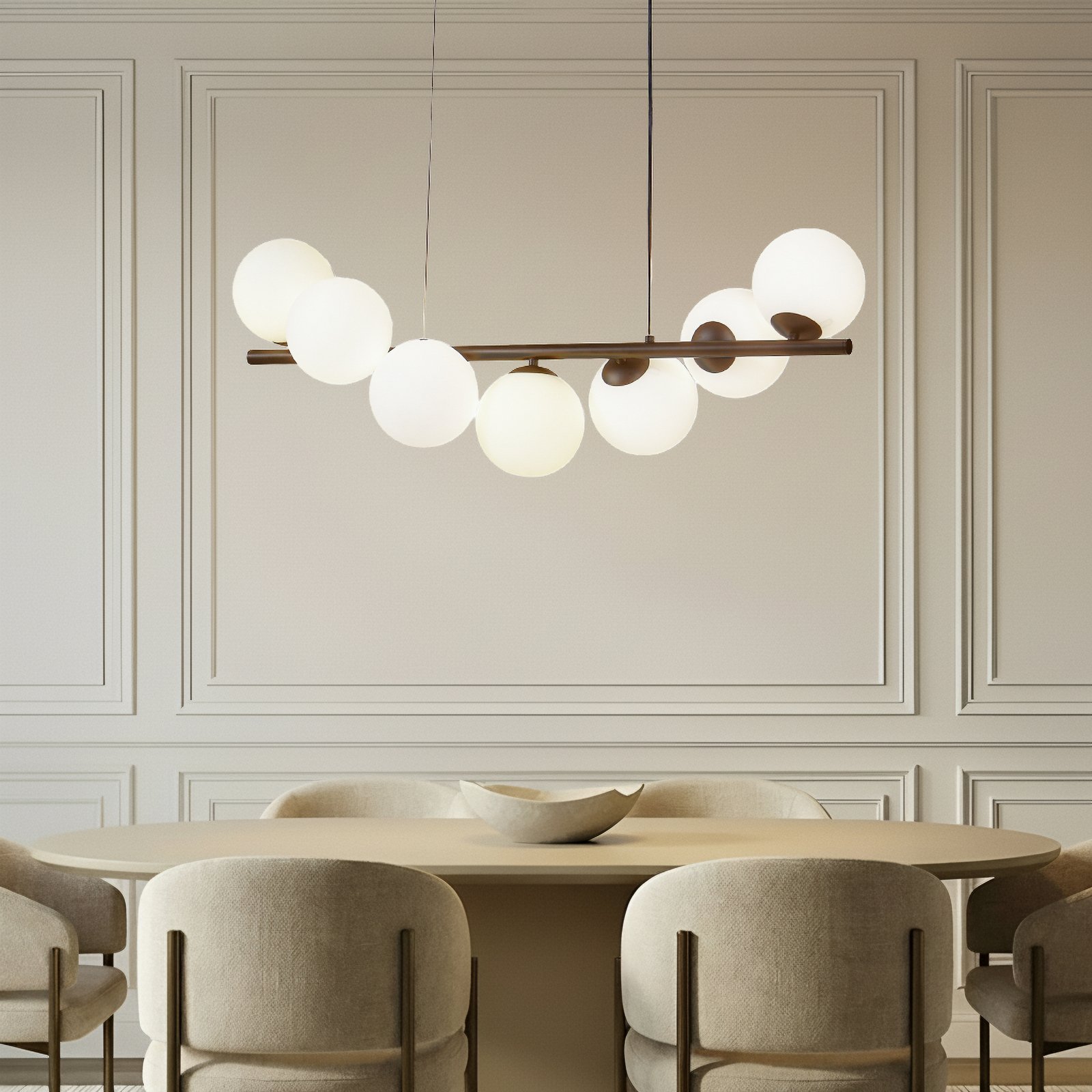 Isandro 7 Pendelleuchte Schwarz/Opal - Lucande Isandro 7 Pendelleuchte Schwarz/Opal - Lucande