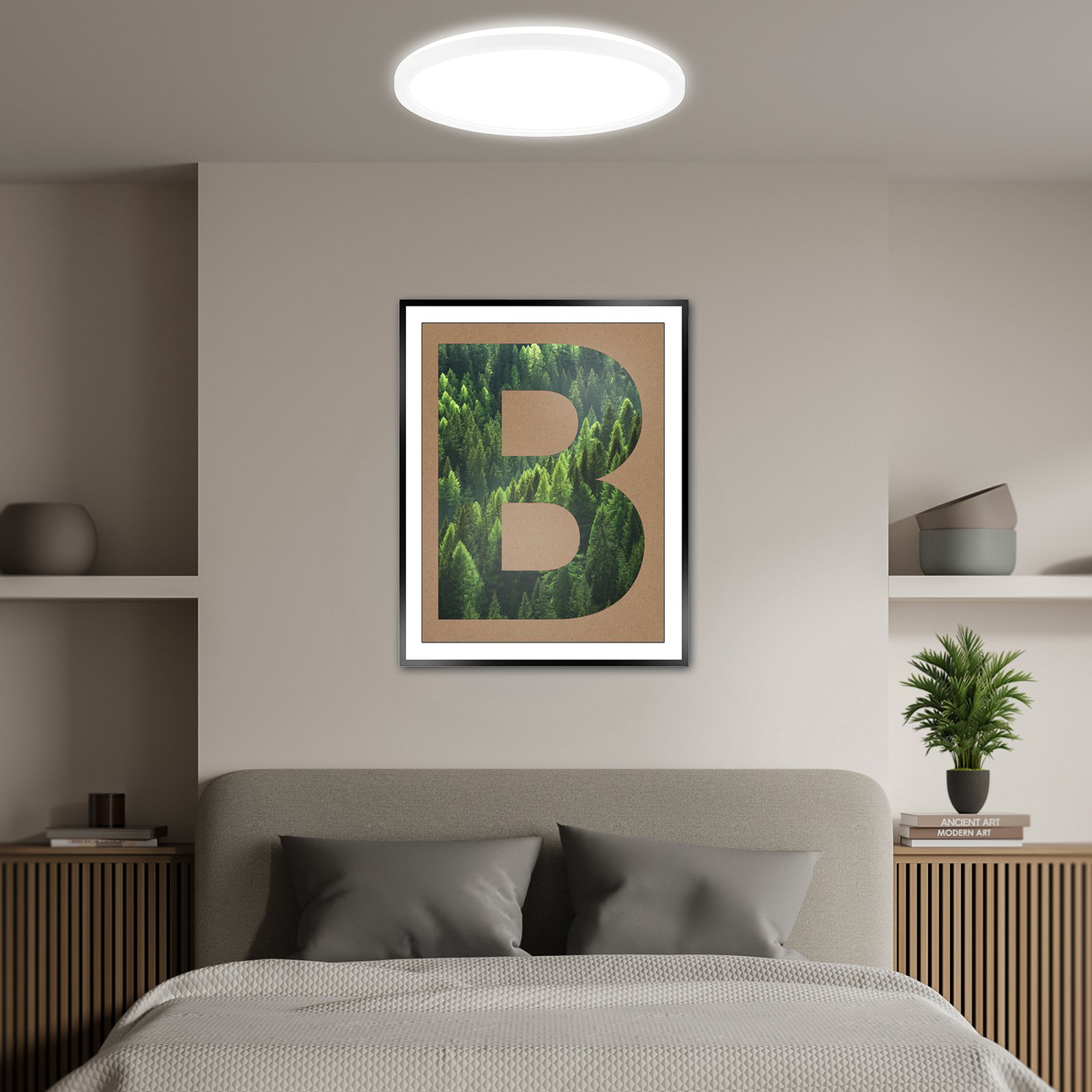 LED-Deckenleuchte Tava A, Ø 29 cm, Kunststoff, weiß