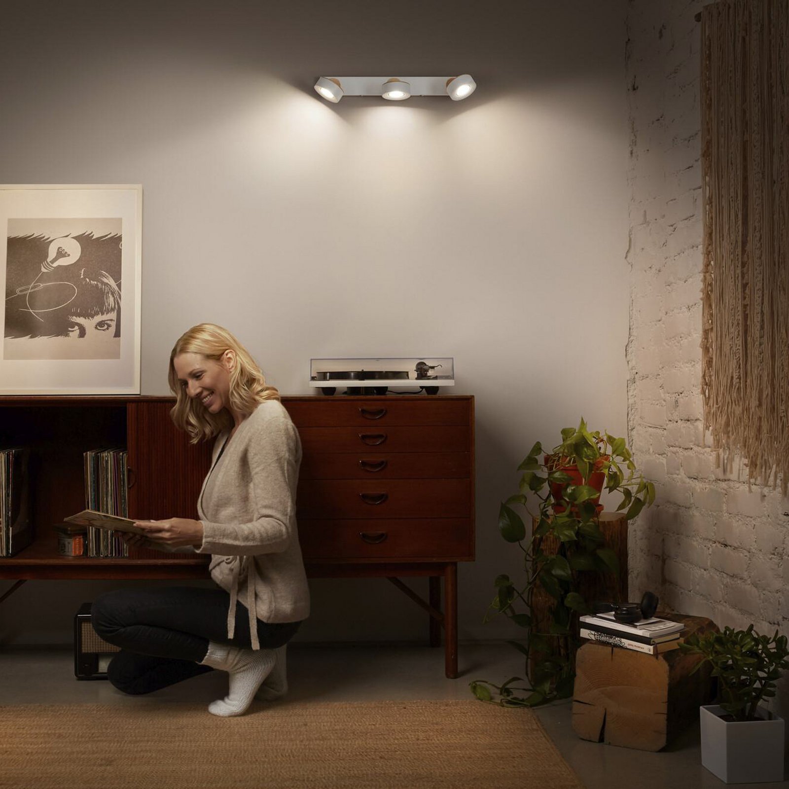 OSRAM LED plafondspot PLUTO, wit, 3 spots metaal 3.000 K