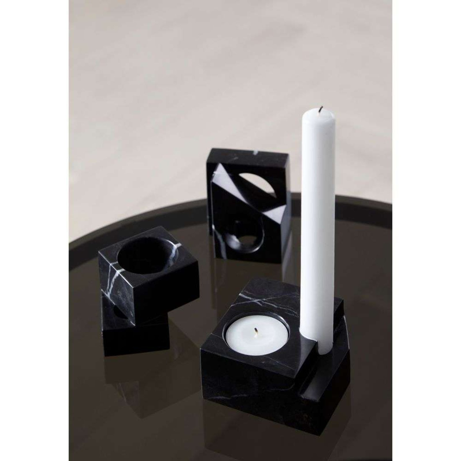 Jeu de dés 1 Candle Holder Crna Marble - Woud