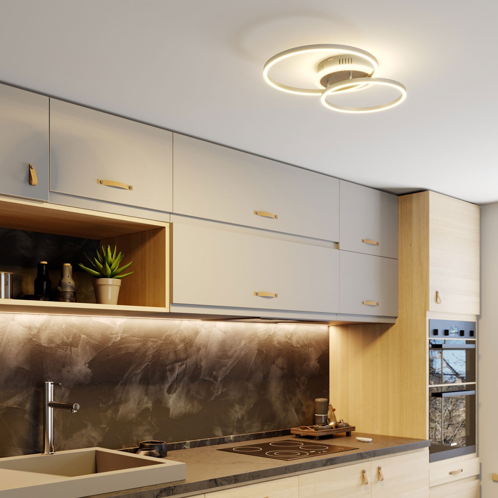 Edica Candeeiro de Tecto Smart Home Nickel - Lindby