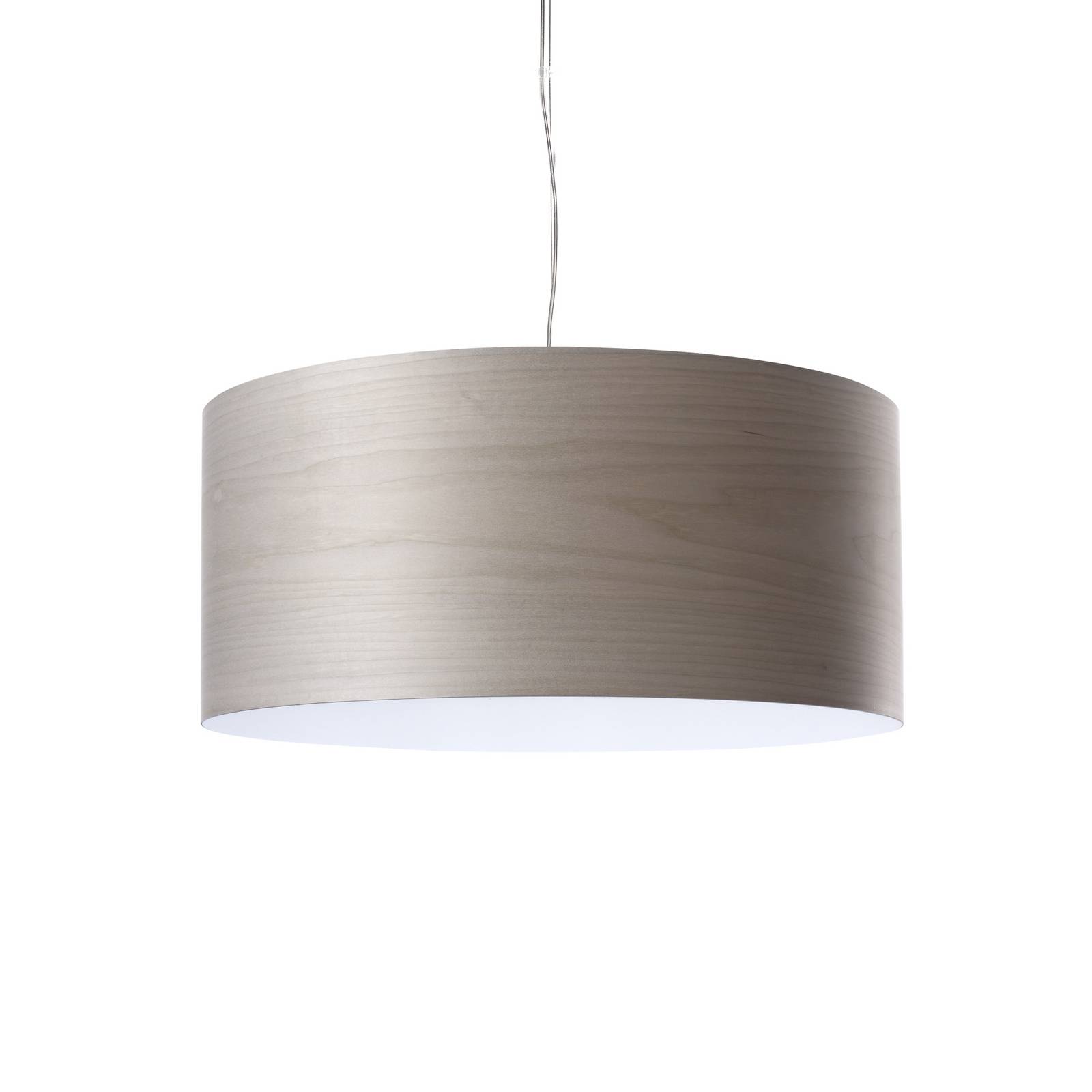 LZF LED-Hängelampe Gea, grau, Ø 42 cm, Holz günstig online kaufen
