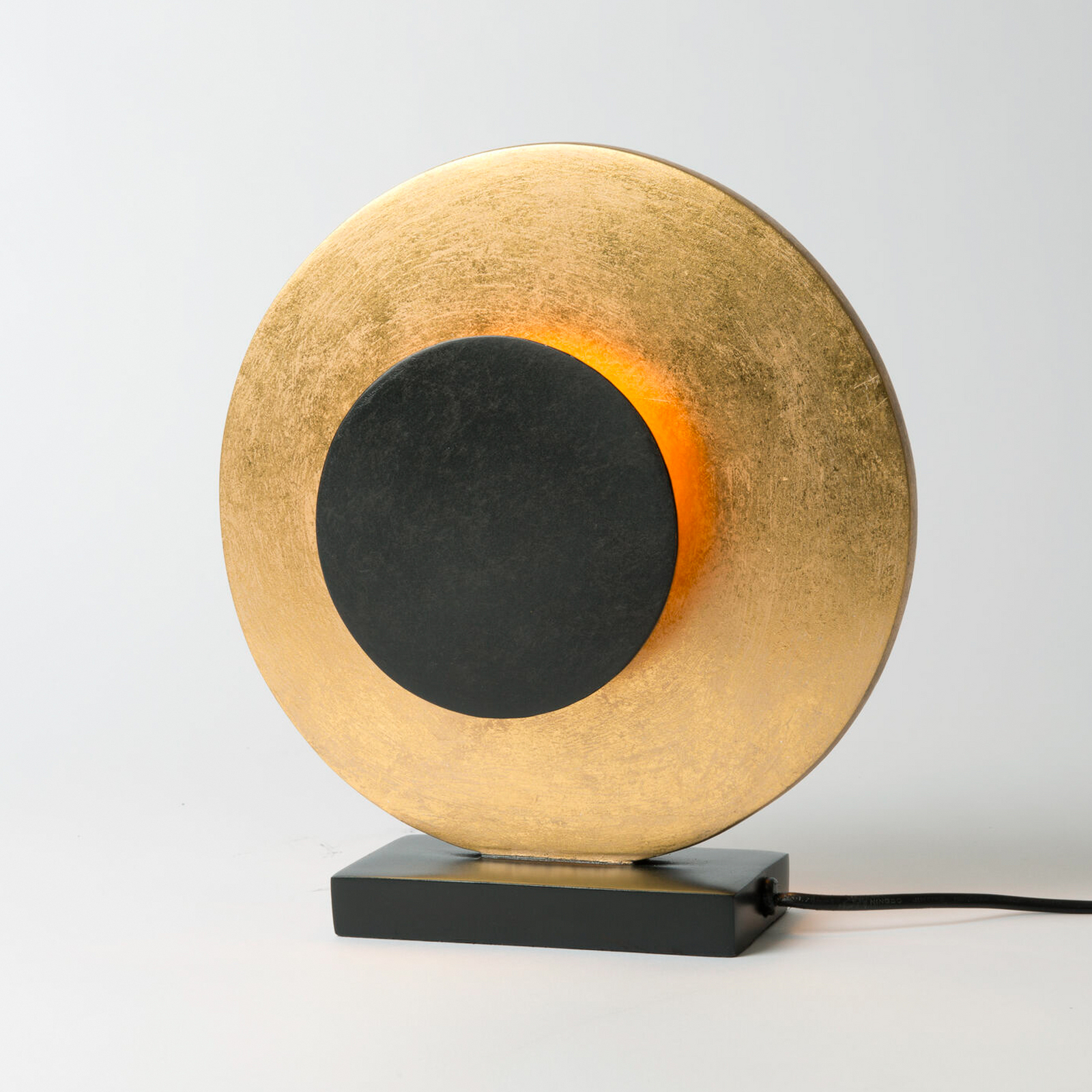 LED-bordlampe INFINITY TAVOLO, svart/gull, 27 cm, metall