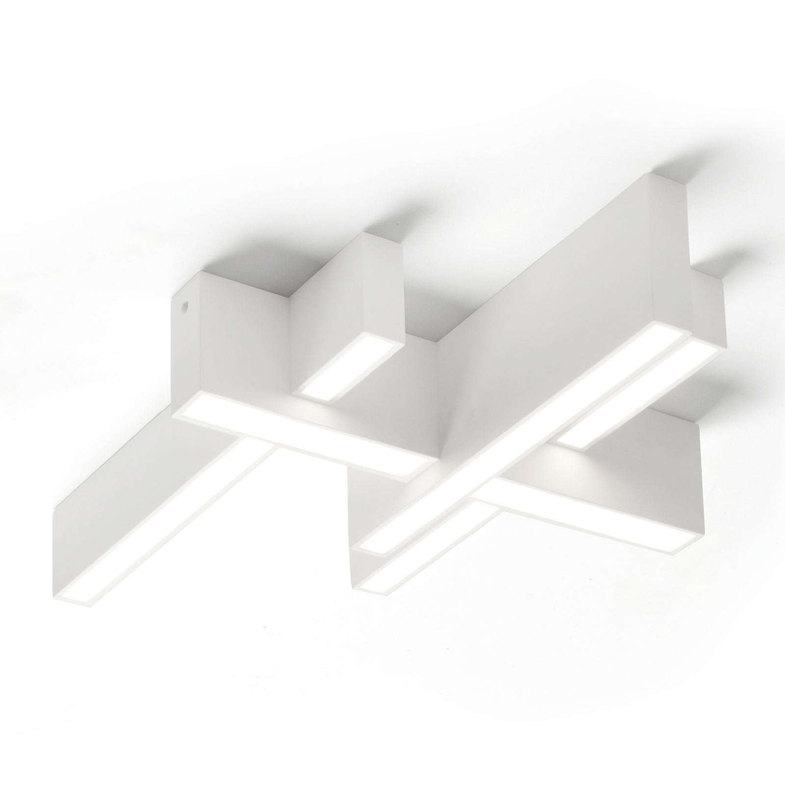 Sforzin Magnesia T277 LED ceiling light, 4 beams, for Hallway, plaster, 19.5 W, energy efficiency: A+, L: 59.5 cm, W: 40 cm, H: 10 cm