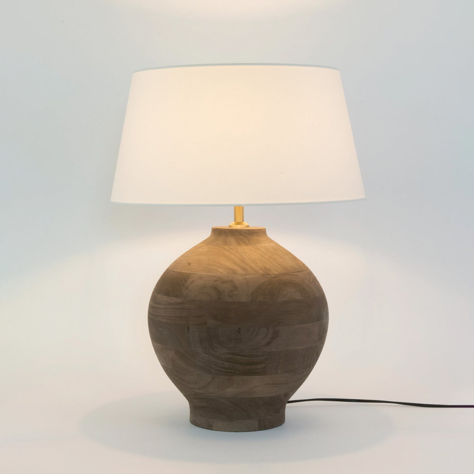 Holländer Lampa de masă SORATTE natur/ecru înălțime 48 cm lemn de mango E27 - Camera de zi / sufragerie - natură