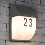 Numéro de maison lumineux Mersey avec détecteur crépusculaire
