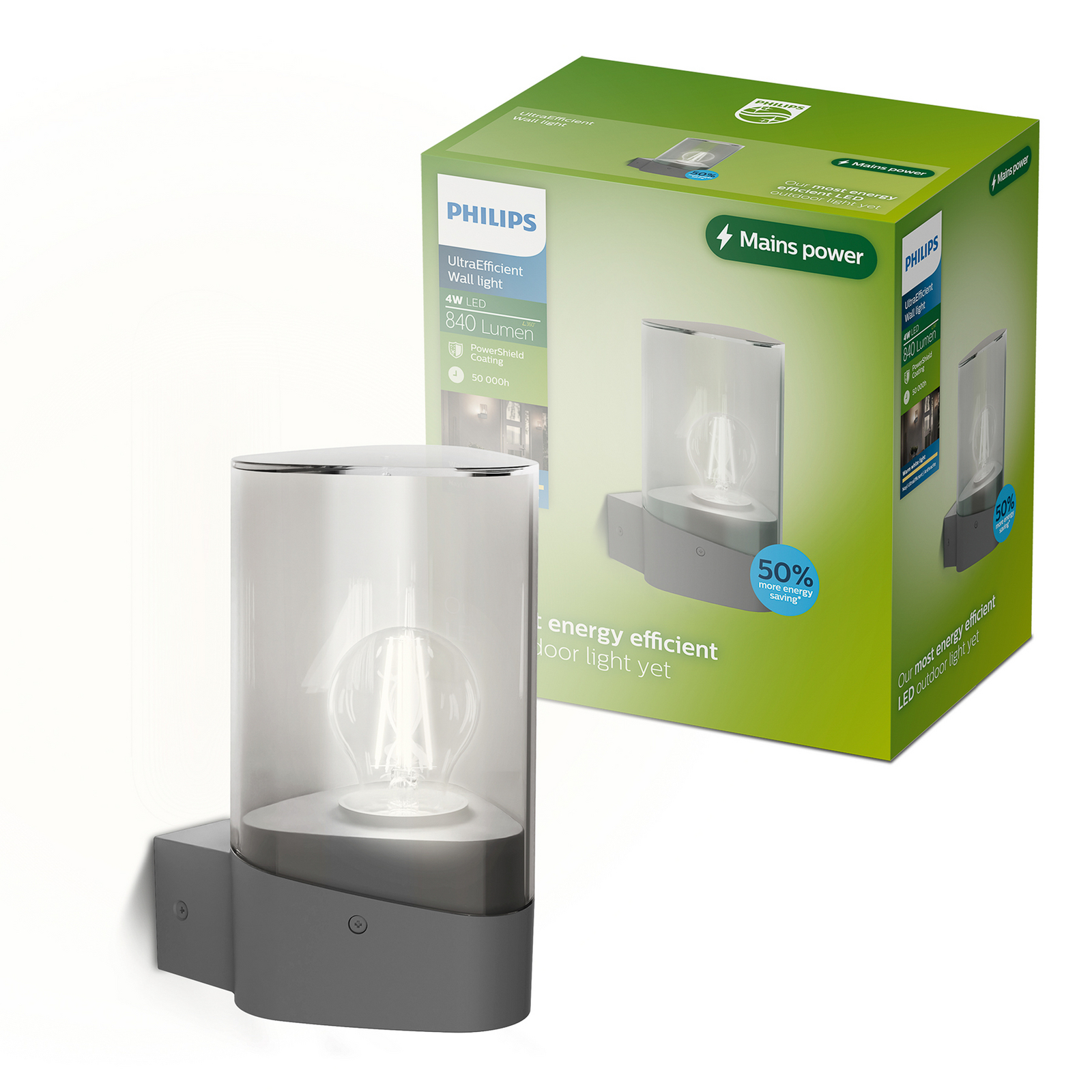 Philips Nayl kültéri fali lámpa, antracit, fém, IP44, E27 Philips Nayl kültéri fali lámpa, antracit, fém, IP44, E27