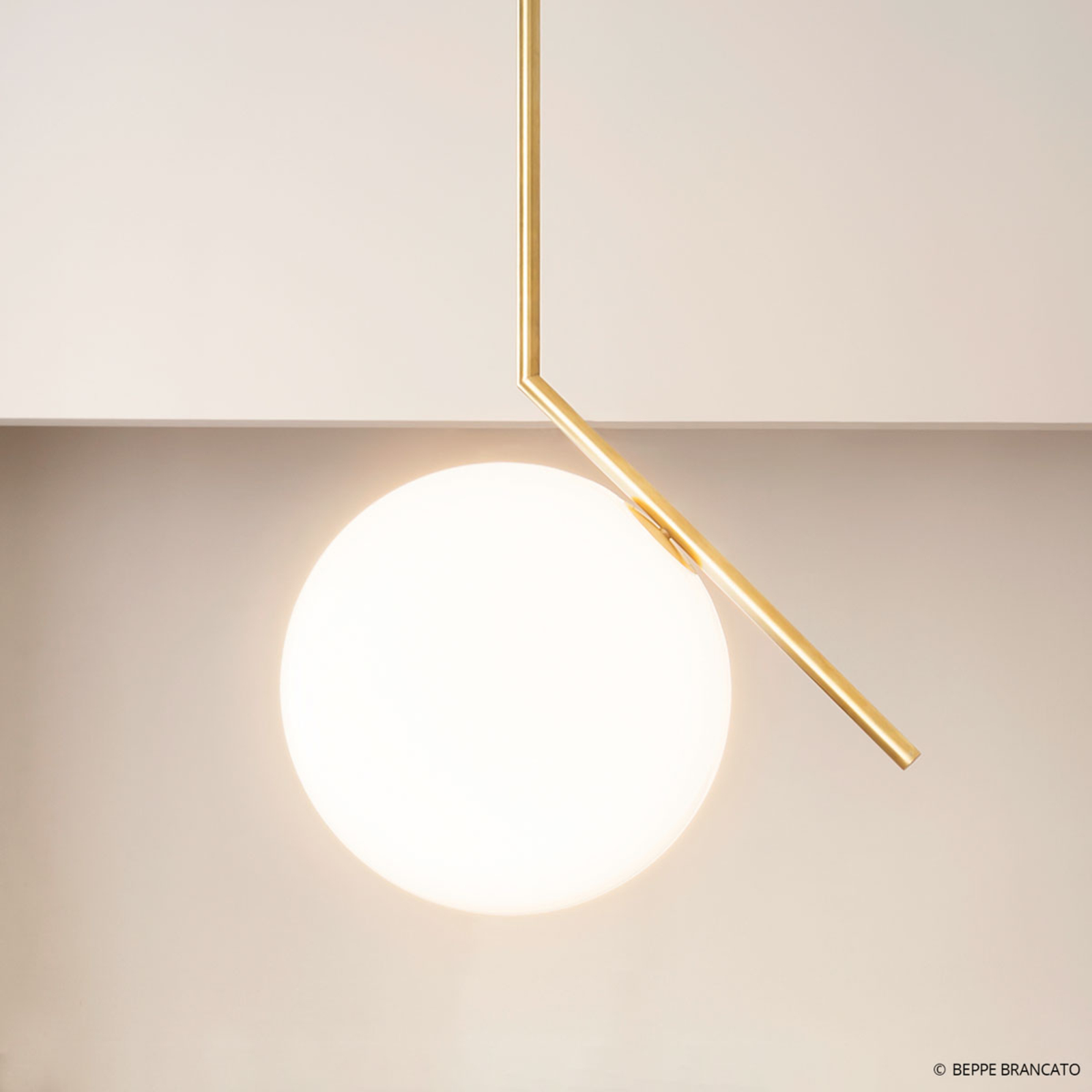 IC S2 Designer Pendant Lamp by FLOS, Brass