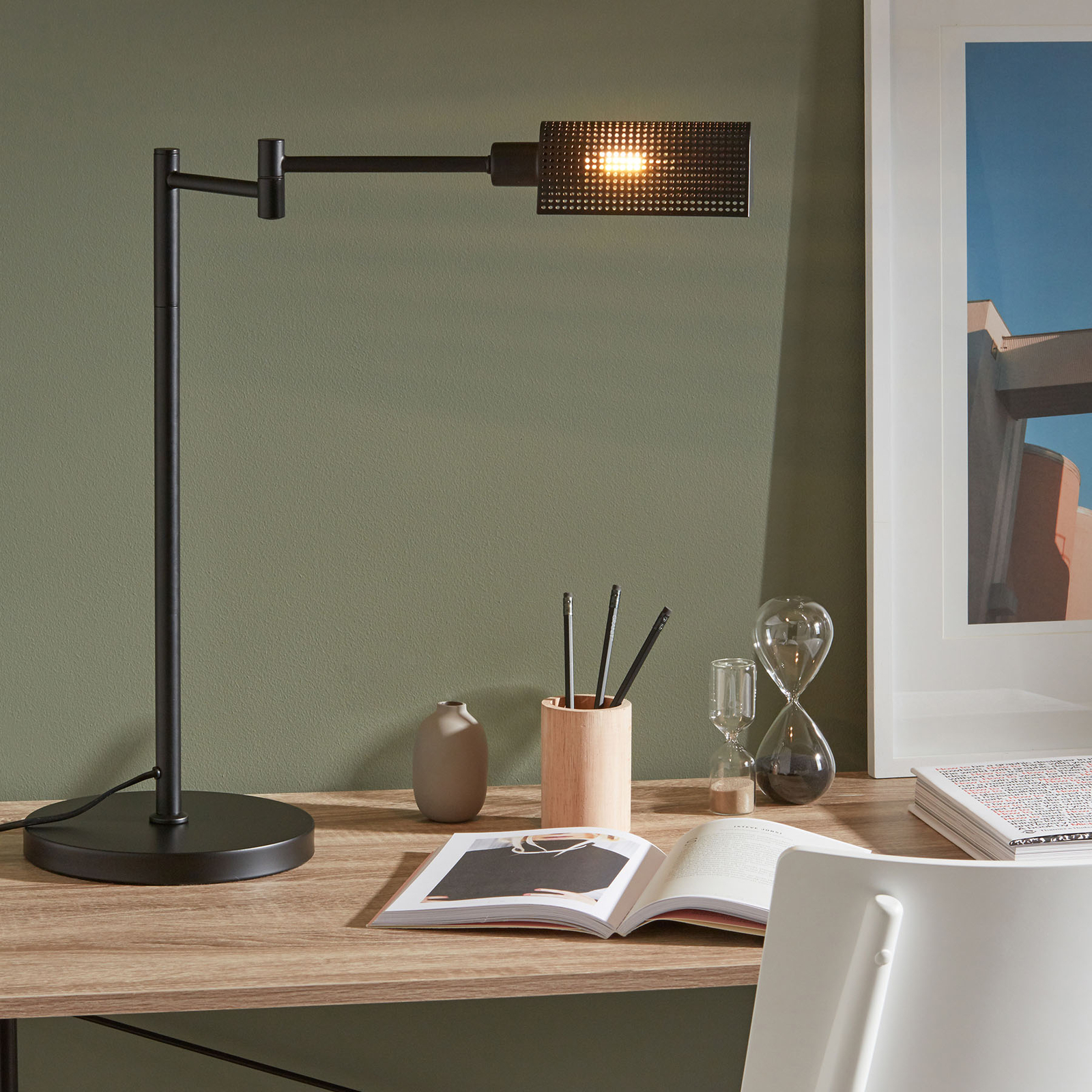Markslöjd Yale desk lamp, for Workroom / Office, metal, E14, 12 W, energy efficiency: A++, H: 57 cm