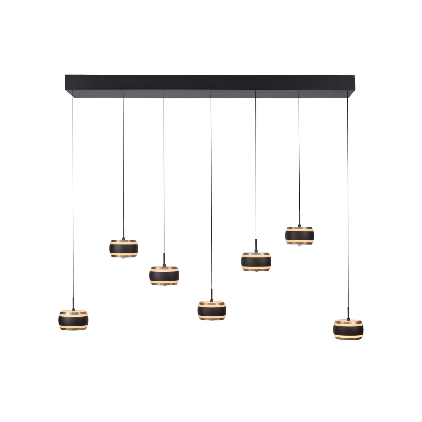 Falling Rings LED-Hängelampe, schwarz, 132 cm, 7-fl. - PURE Falling Rings LED-Hängelampe, schwarz, 132 cm, 7-fl. - PURE