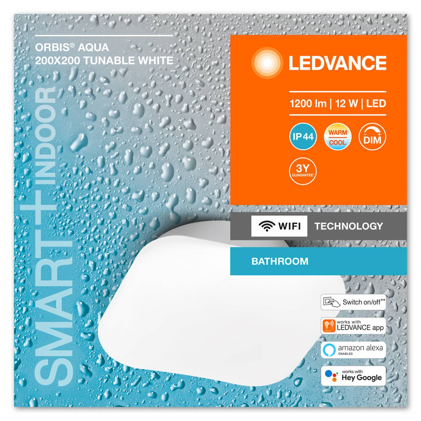 LEDVANCE SMART+ WiFi Orbis Wall Aqua IP44 20x20 cm