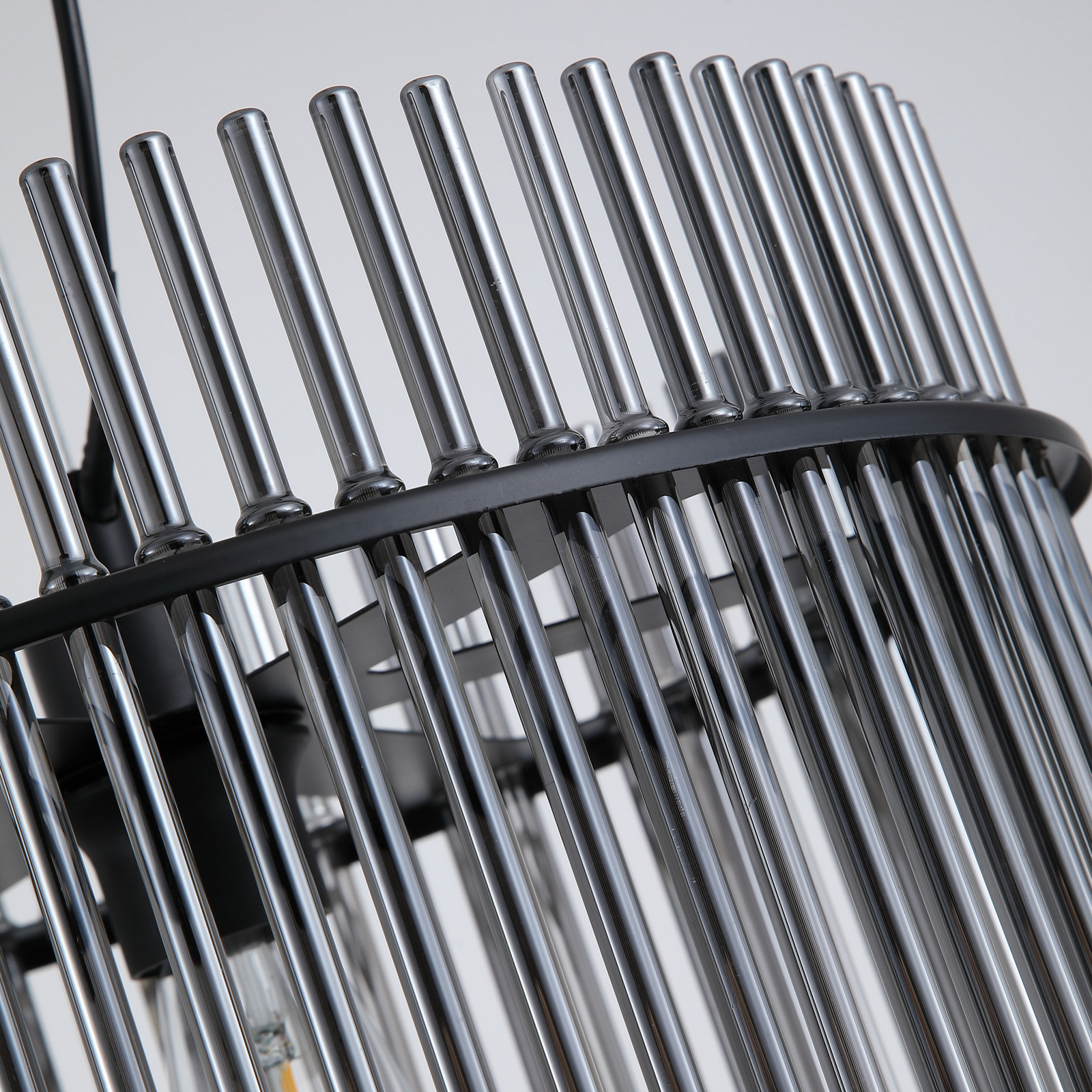 Swizzle fűggő lámpa, fekete/füstös szürke, Ø 40 cm, üveg/fém