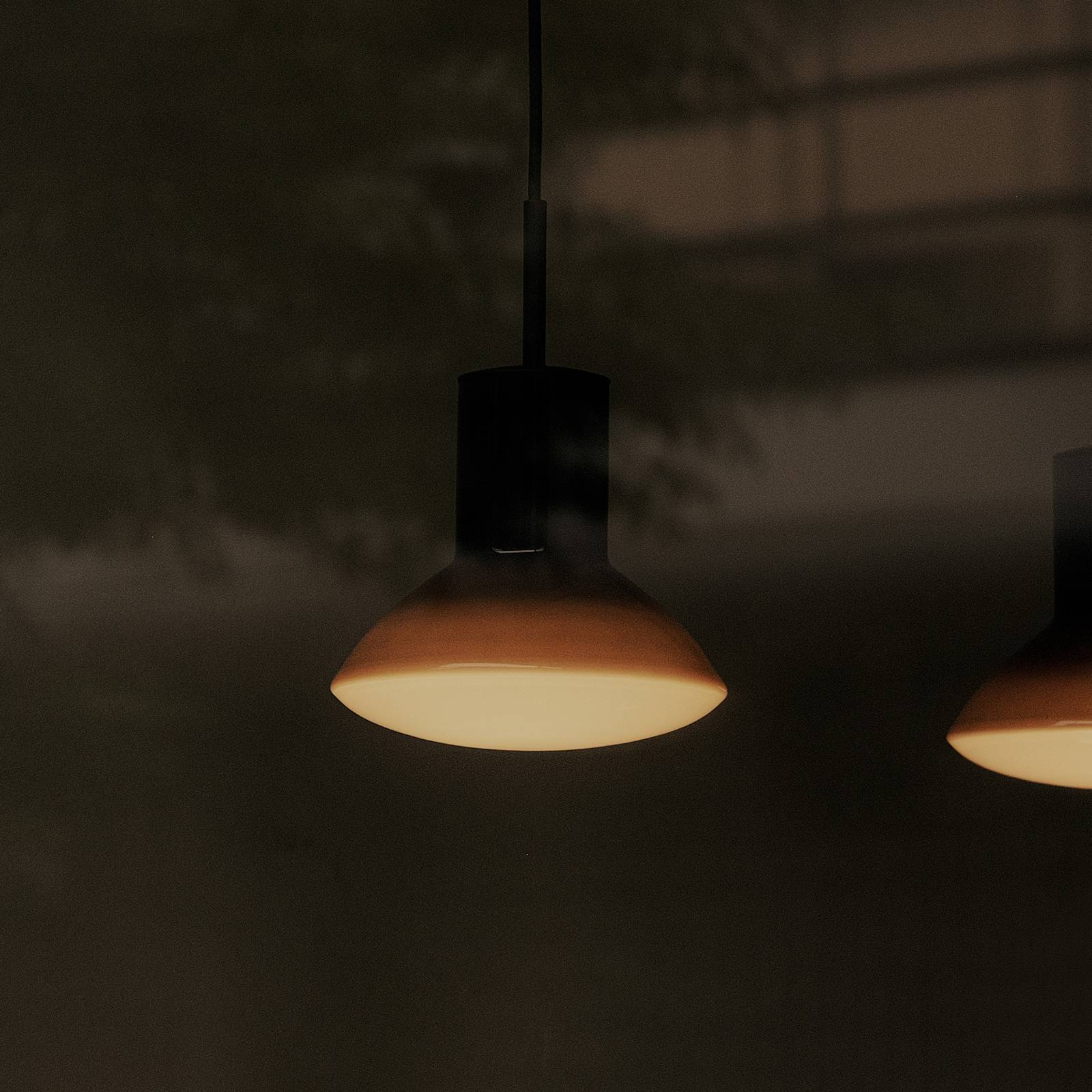 Lampa wisząca Grupa Onda, brązowa, Ø 17 cm, szkło, GU10
