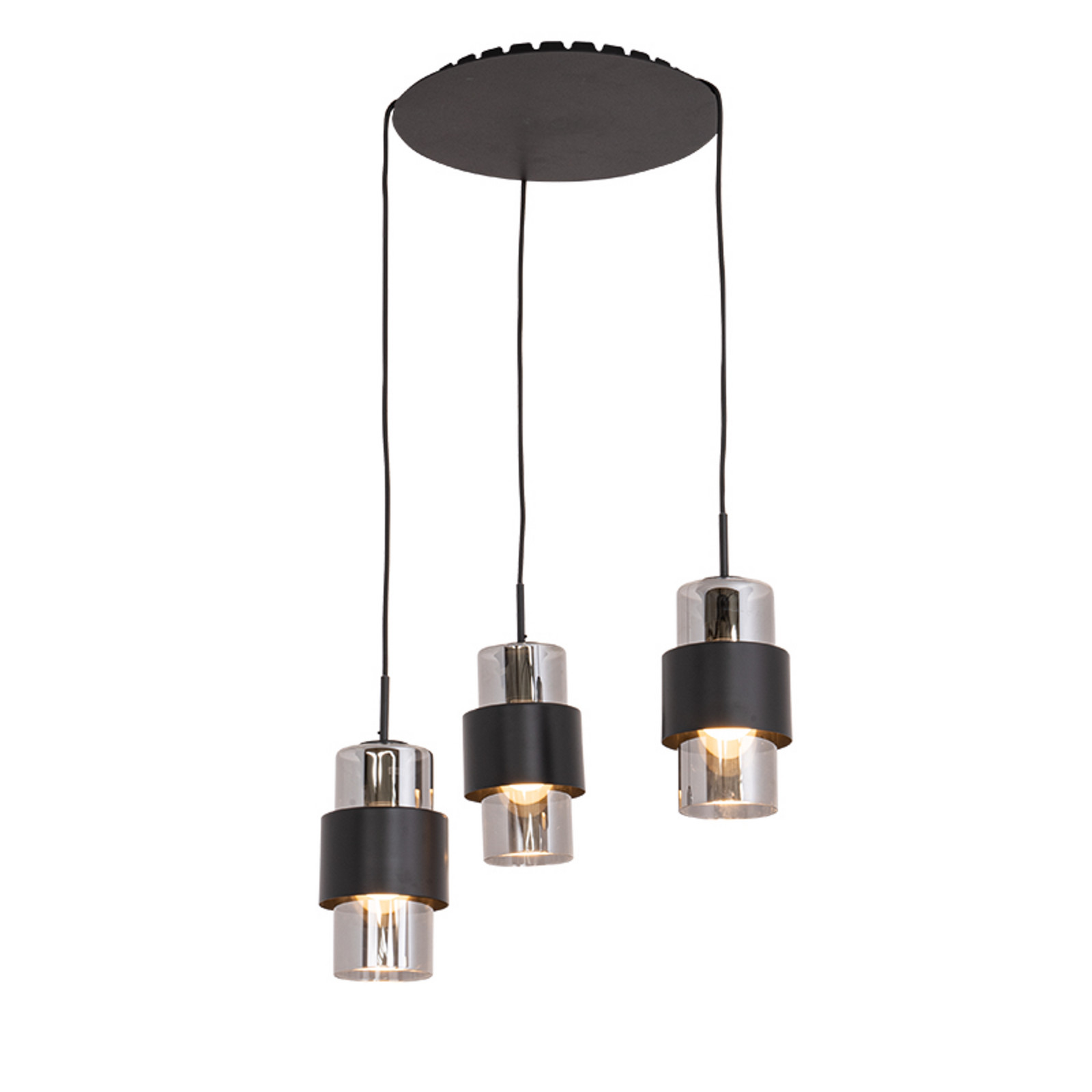 Zambelis Lampă suspendată 22141 3 becuri Ø 45 cm negru/crom - Camera de zi / sufragerie - negru crom - Metal