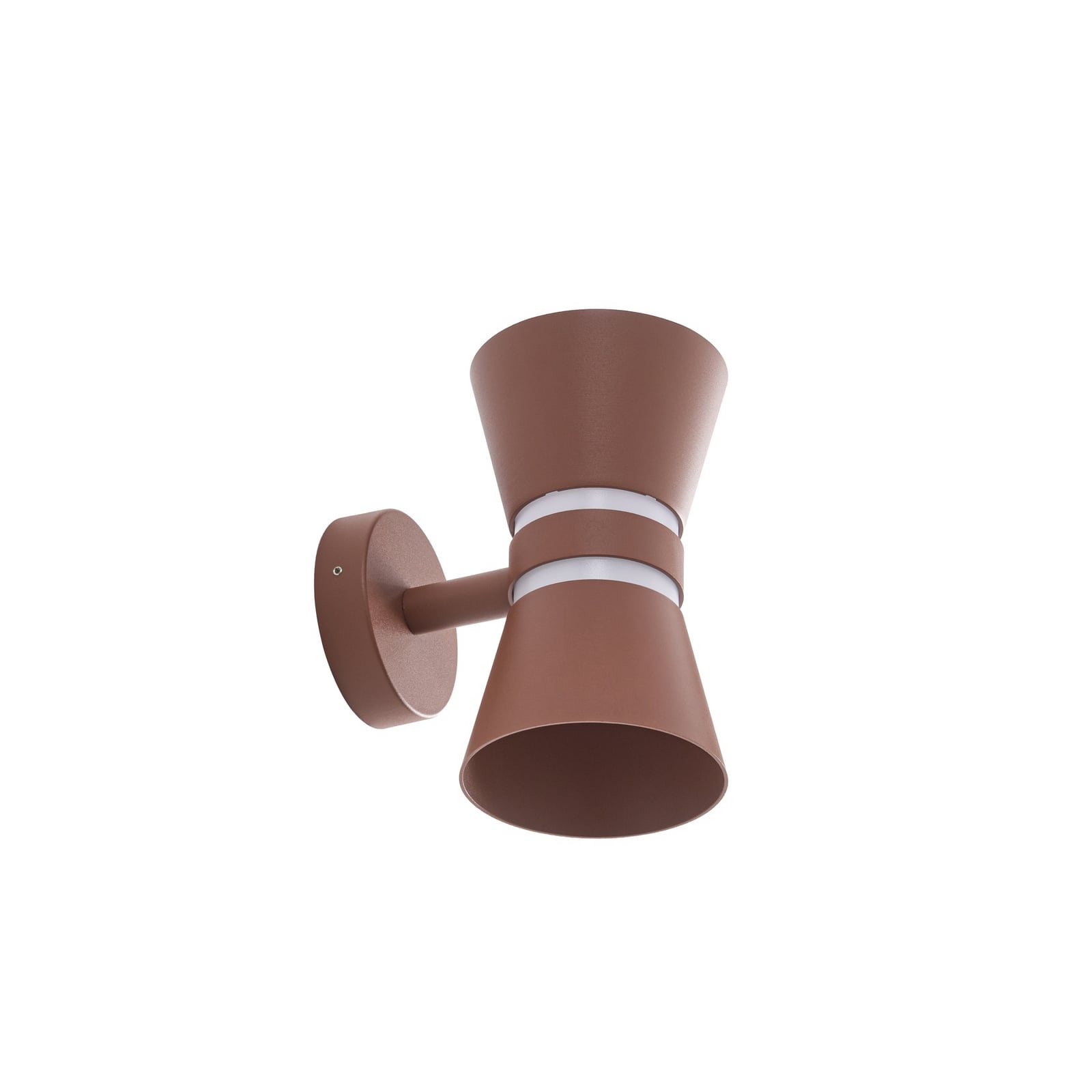 Meravi LED-Außenwandleuchte, zweiflammig, IP44, braun, Aluminium - Lucande